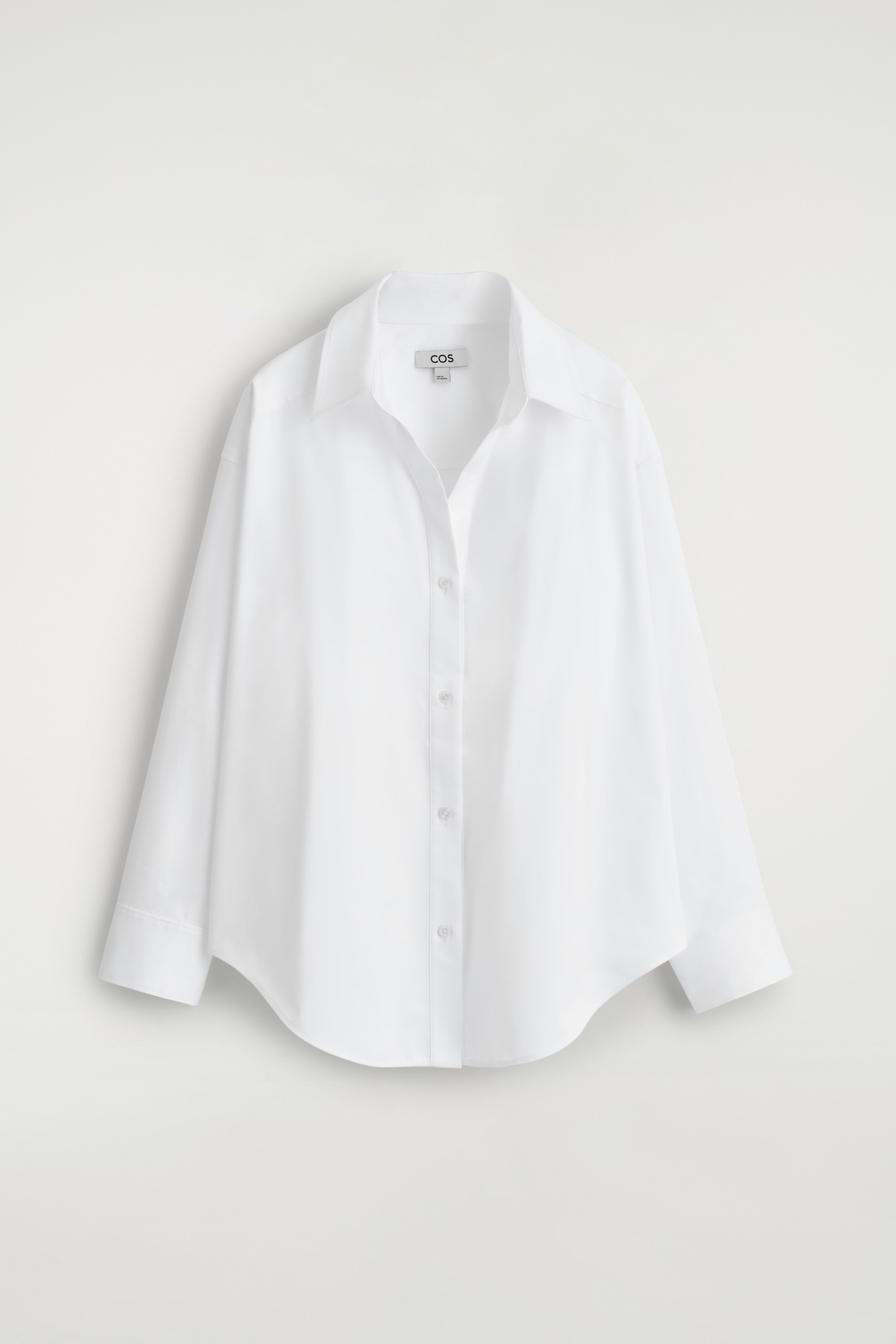 CAMICIA IN COTONE CON COLLETTO APERTO - BIANCO/AZZURRO