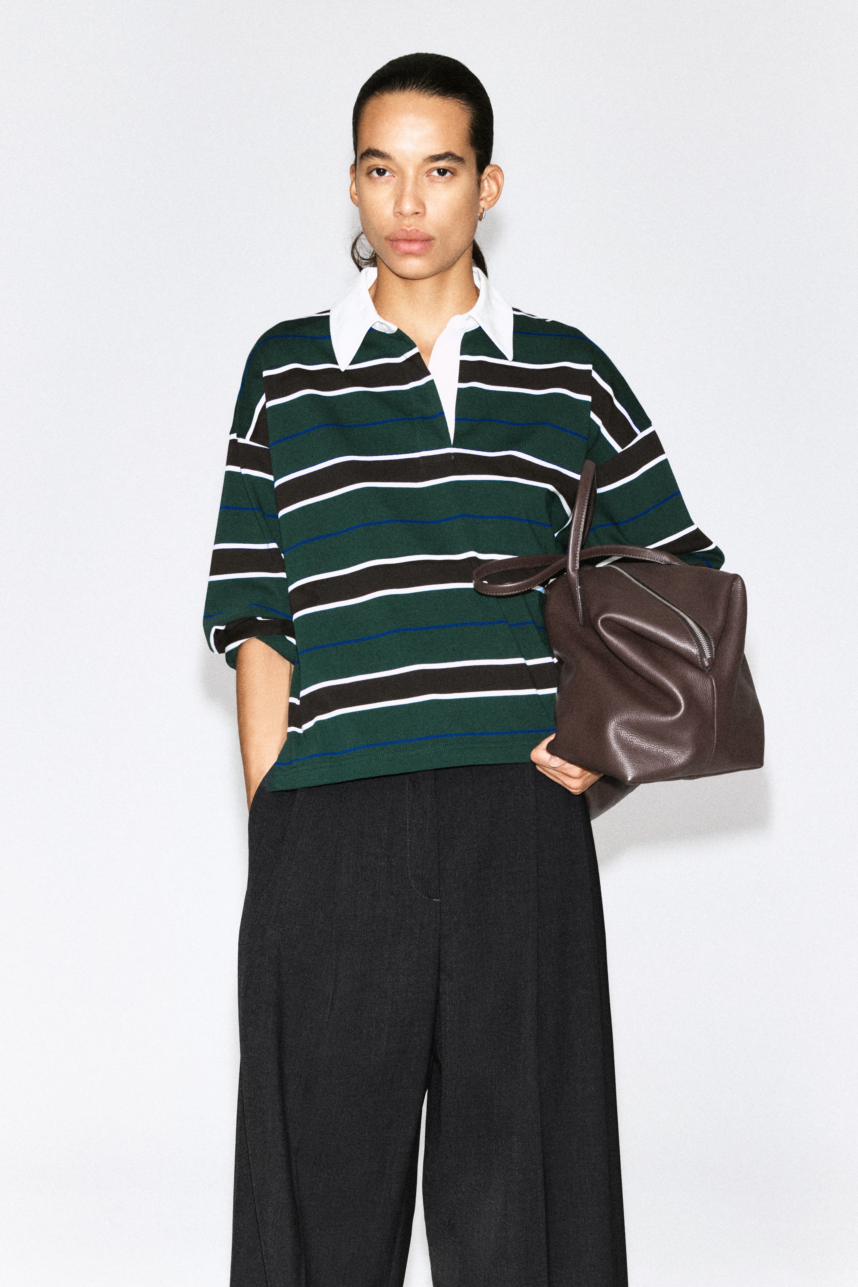 MAGLIA RUGBY IN COTONE A RIGHE - VERDE / MARRONE / RIGHE/BLU NAVY / ROSSO / RIGHE