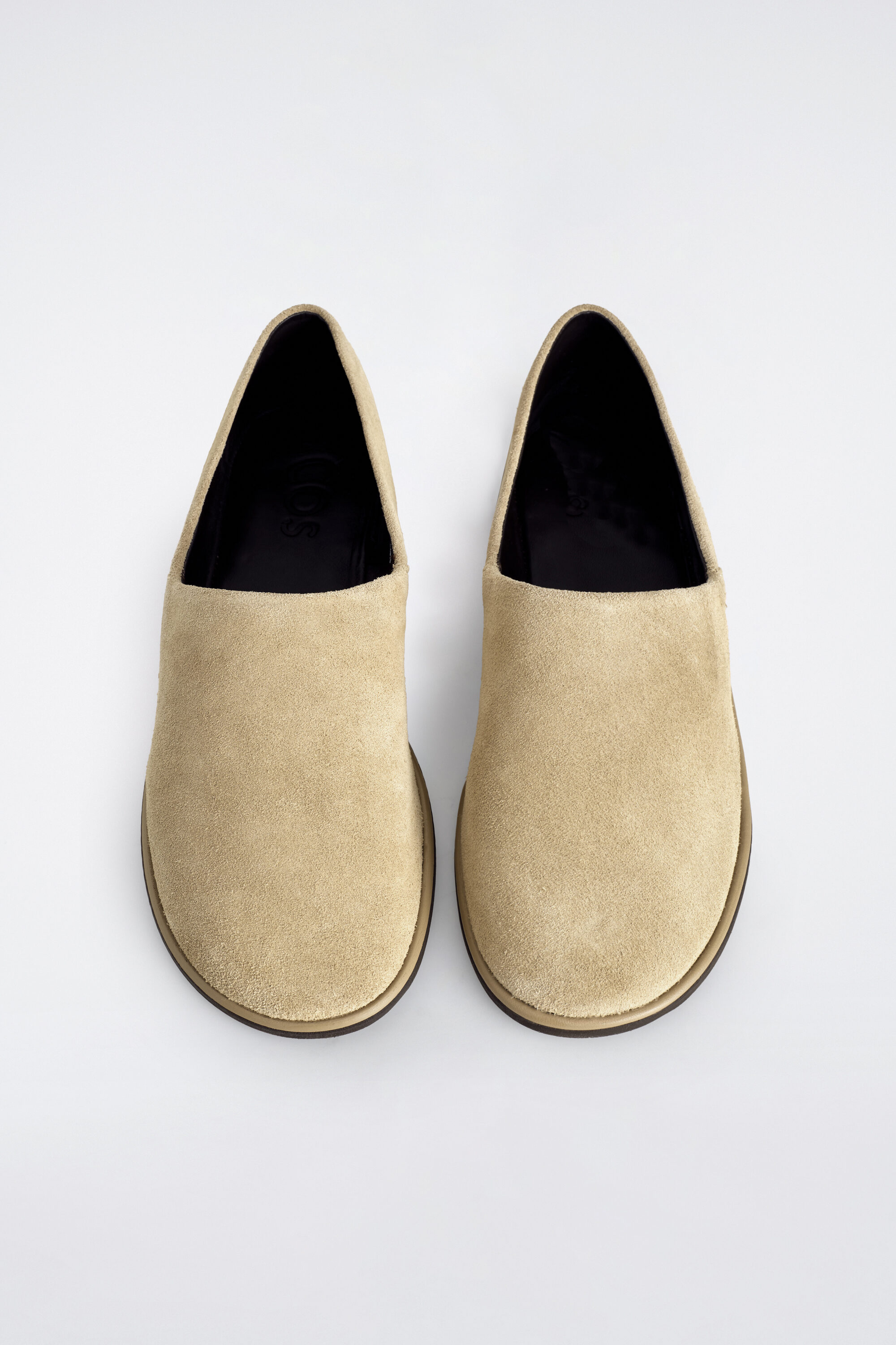 Leather Slip-On Shoes - Beige