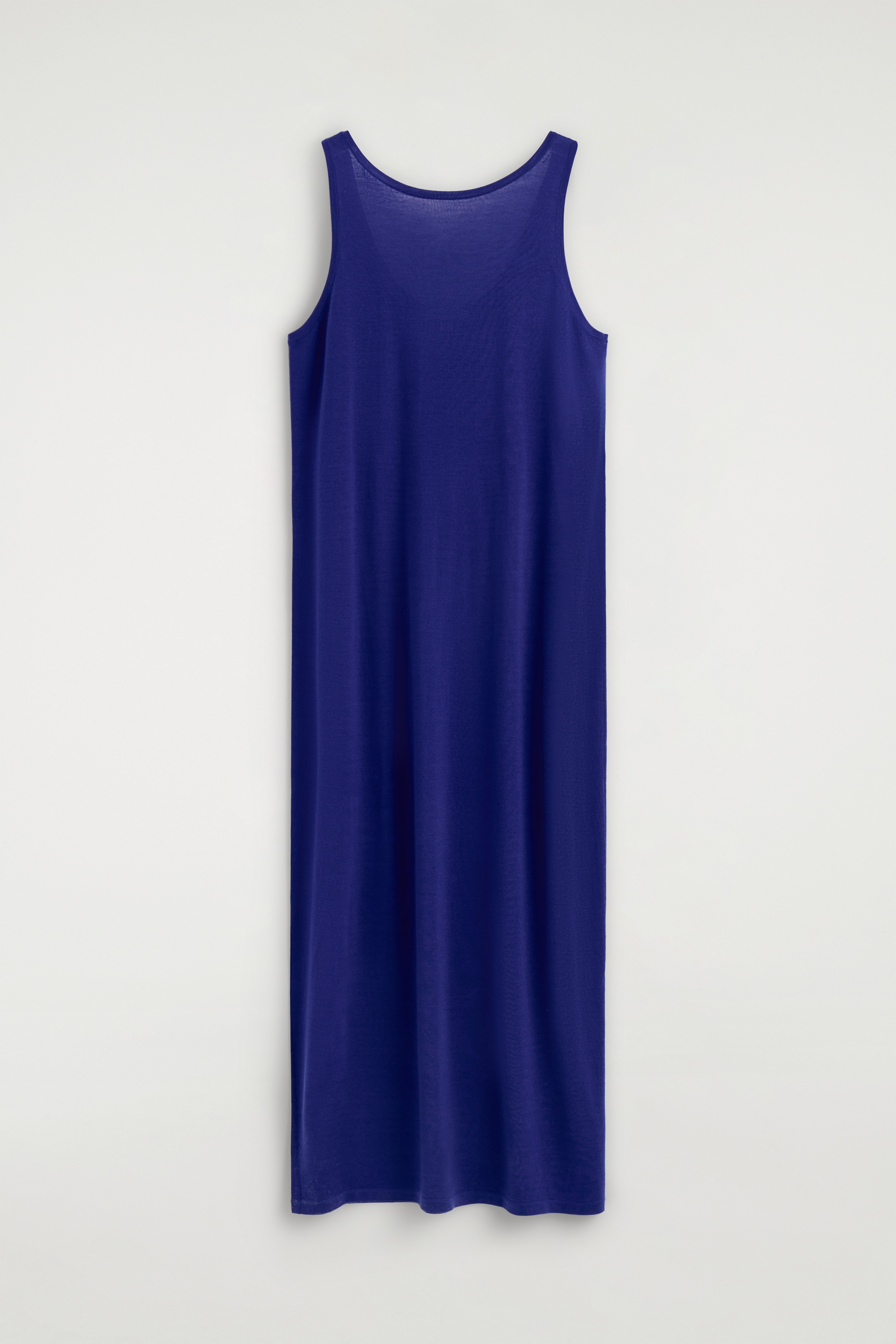 ABGERUNDETES MAXIKLEID AUS MERINOWOLLE - KOBALTBLAU