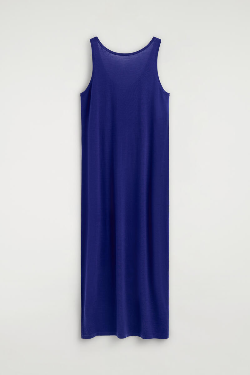 COS Rounded Merino Wool Maxi Dress Blue Women's Extra Large
