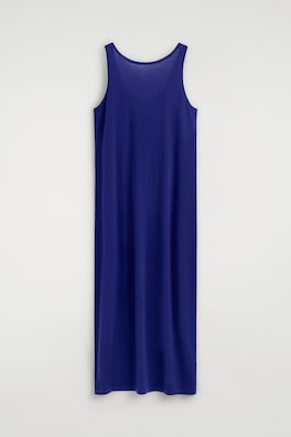 ROUNDED MERINO WOOL MAXI DRESS — COBALT BLUE 8