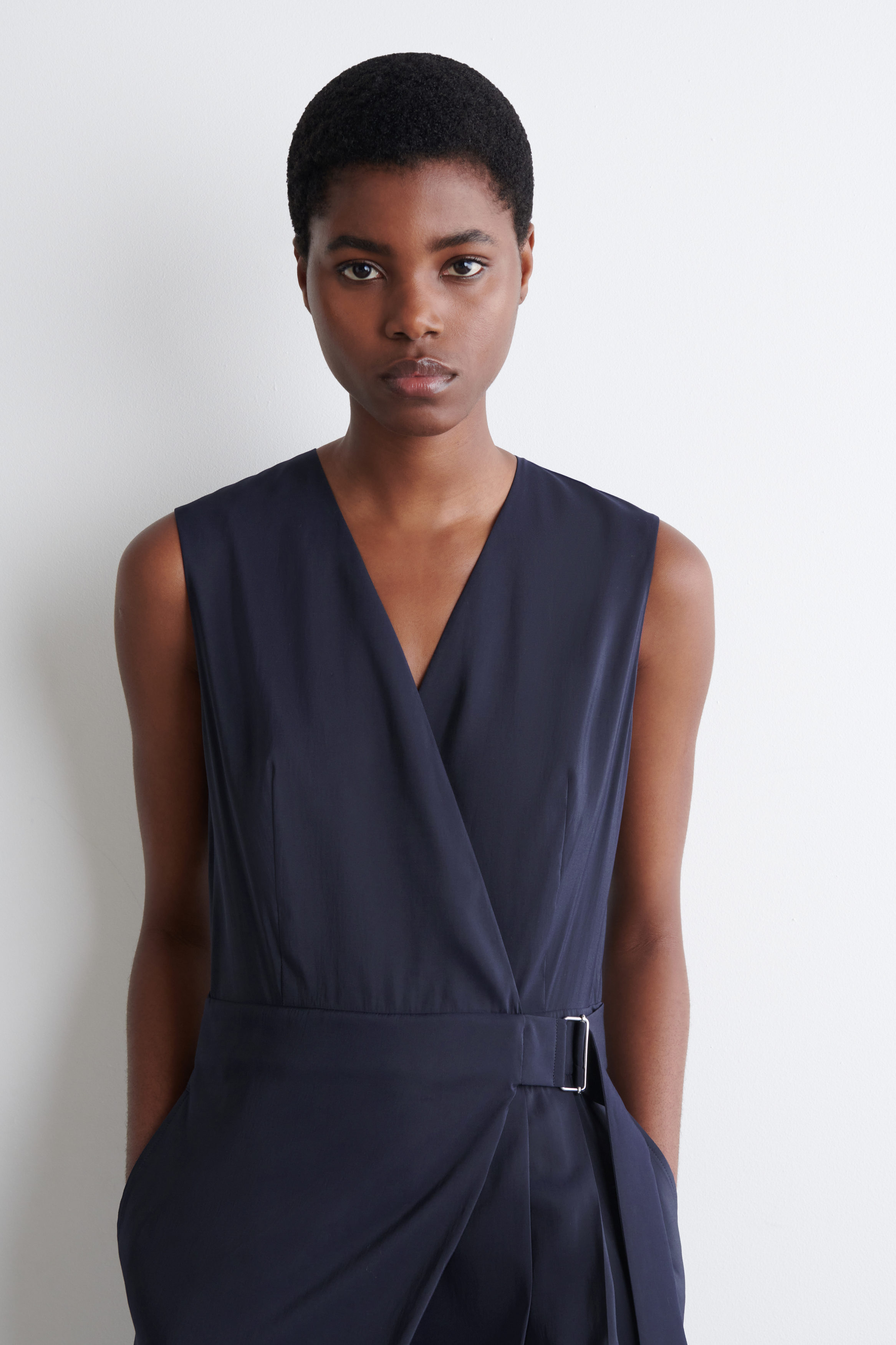 WRAP-FRONT JUMPSUIT - NAVY | COS