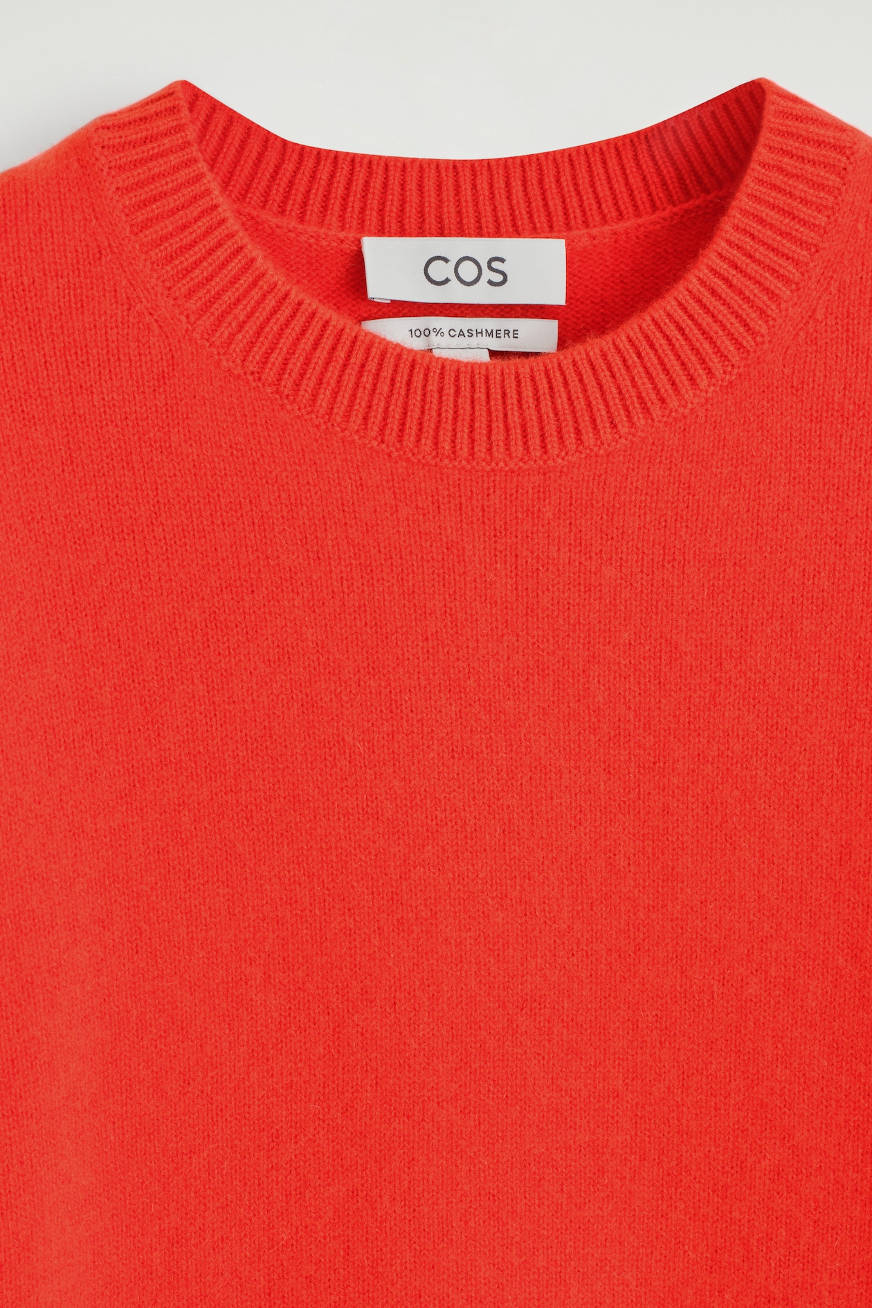 PURE CASHMERE CREW-NECK SWEATER — ORANGE
