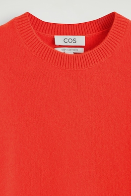 PURE CASHMERE CREW-NECK SWEATER — ORANGE 6
