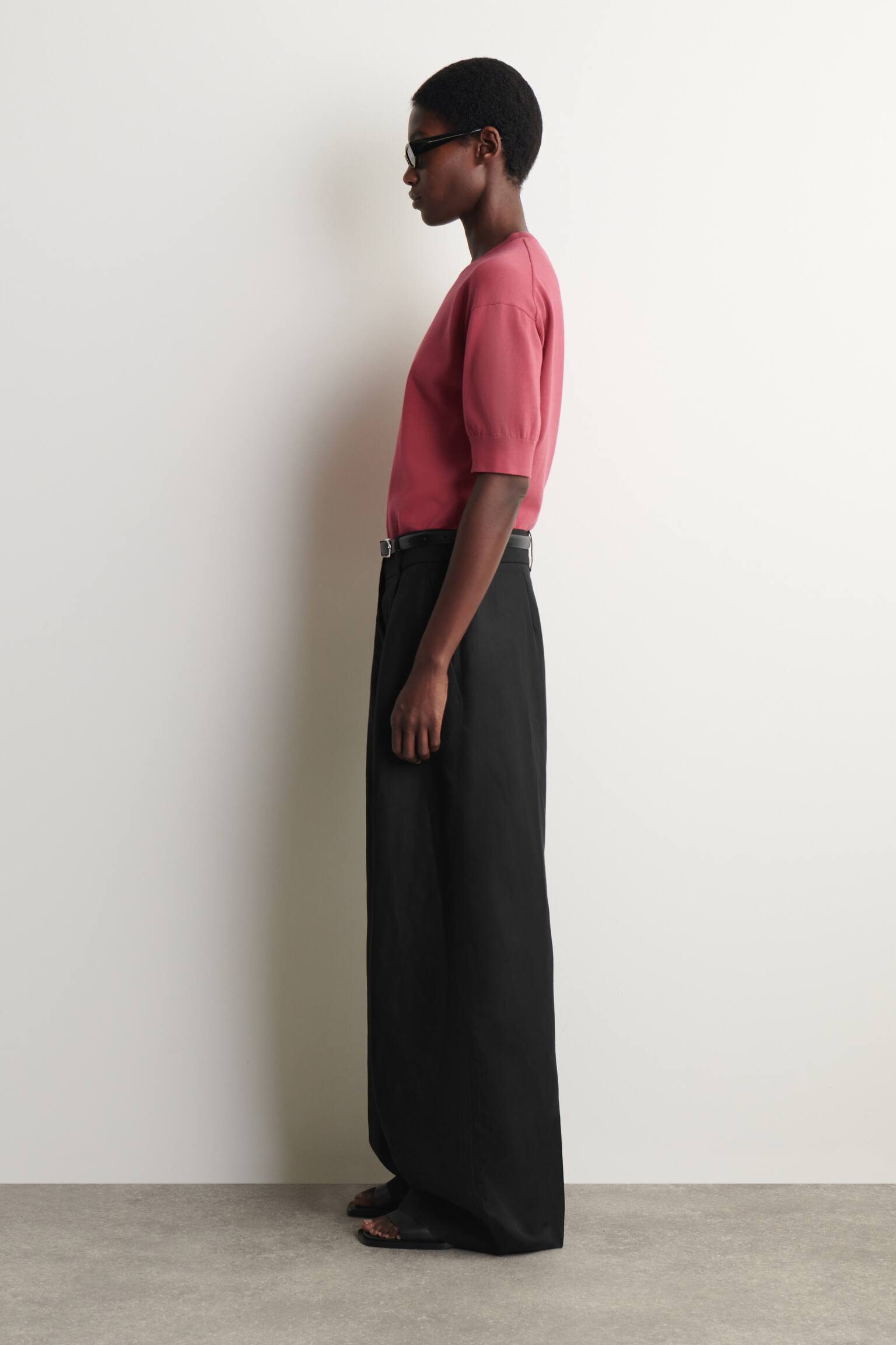 Gebreid katoenen T-shirt - Donkerroze/OFFWHITE/DONKERBRUIN - 6