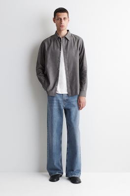 COTTON-CHAMBRAY SHIRT — GRAY MÉLANGE 2