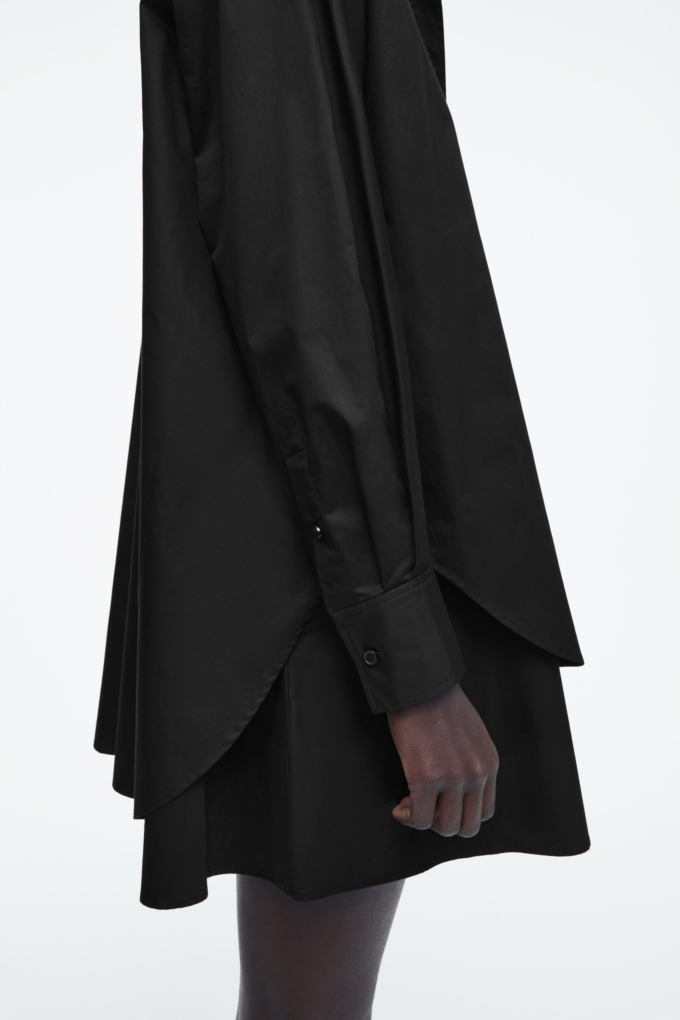 【新品】RYU KAGA Tiered shirts dress ブラック　38 A-line Shirt-dress In Chino For Women | J.Crew