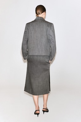 EXAGGERATED WOOL BLAZER — HEATHER 4