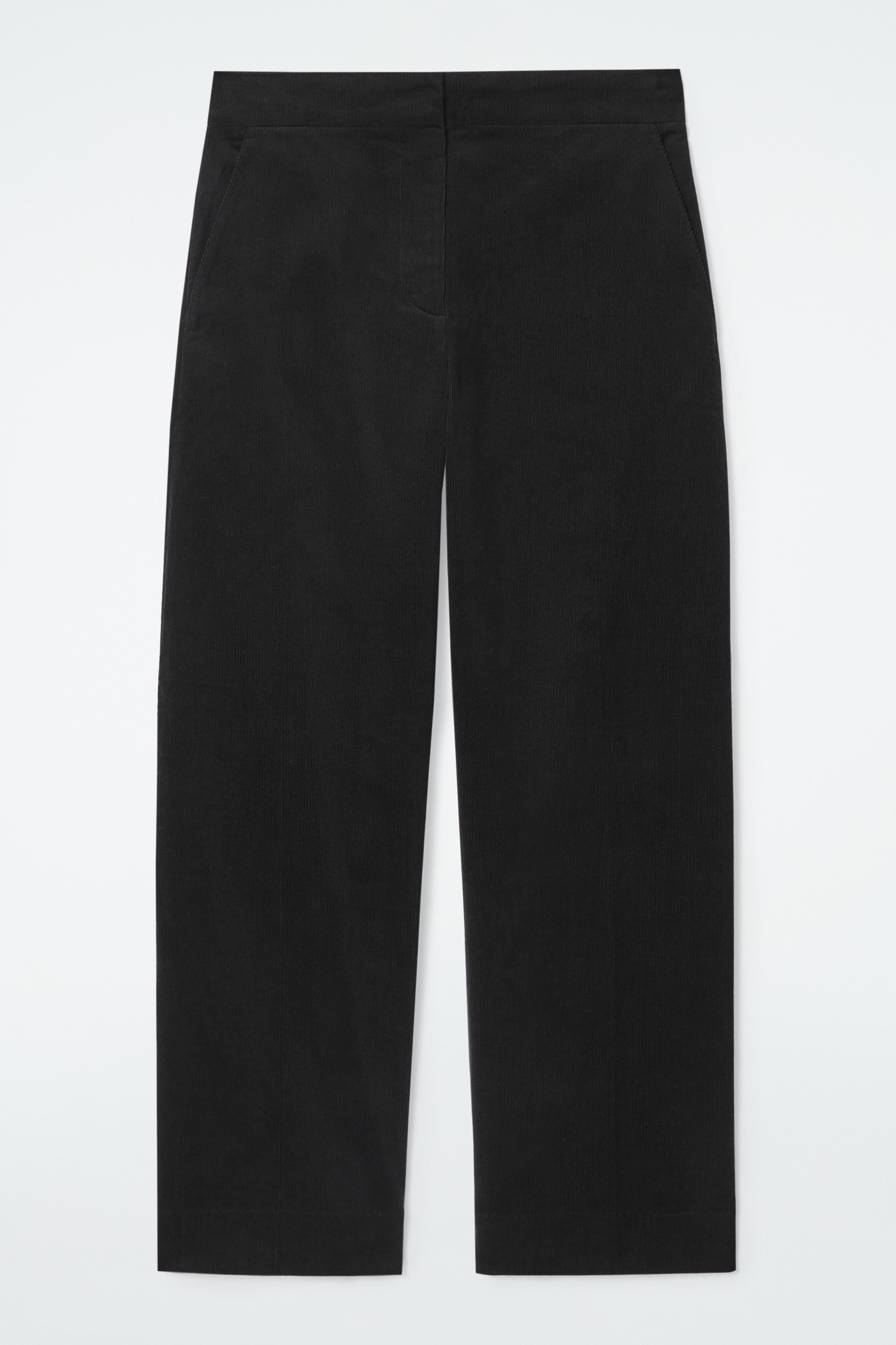 CROPPED CORDUROY TROUSERS - BLACK/DARK GREEN/BLACK