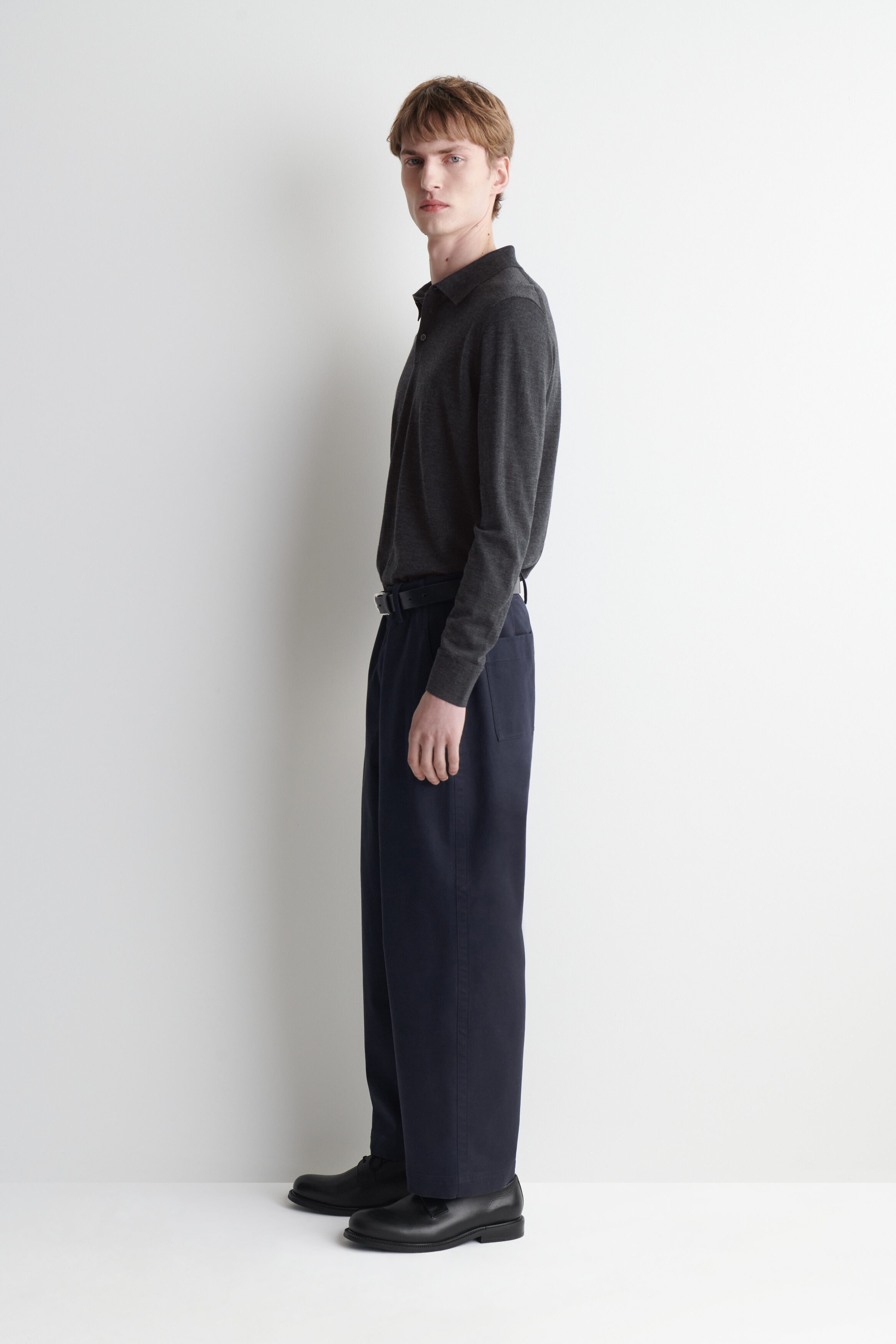 SLIM MERINO WOOL POLO SHIRT - thumbnail 5