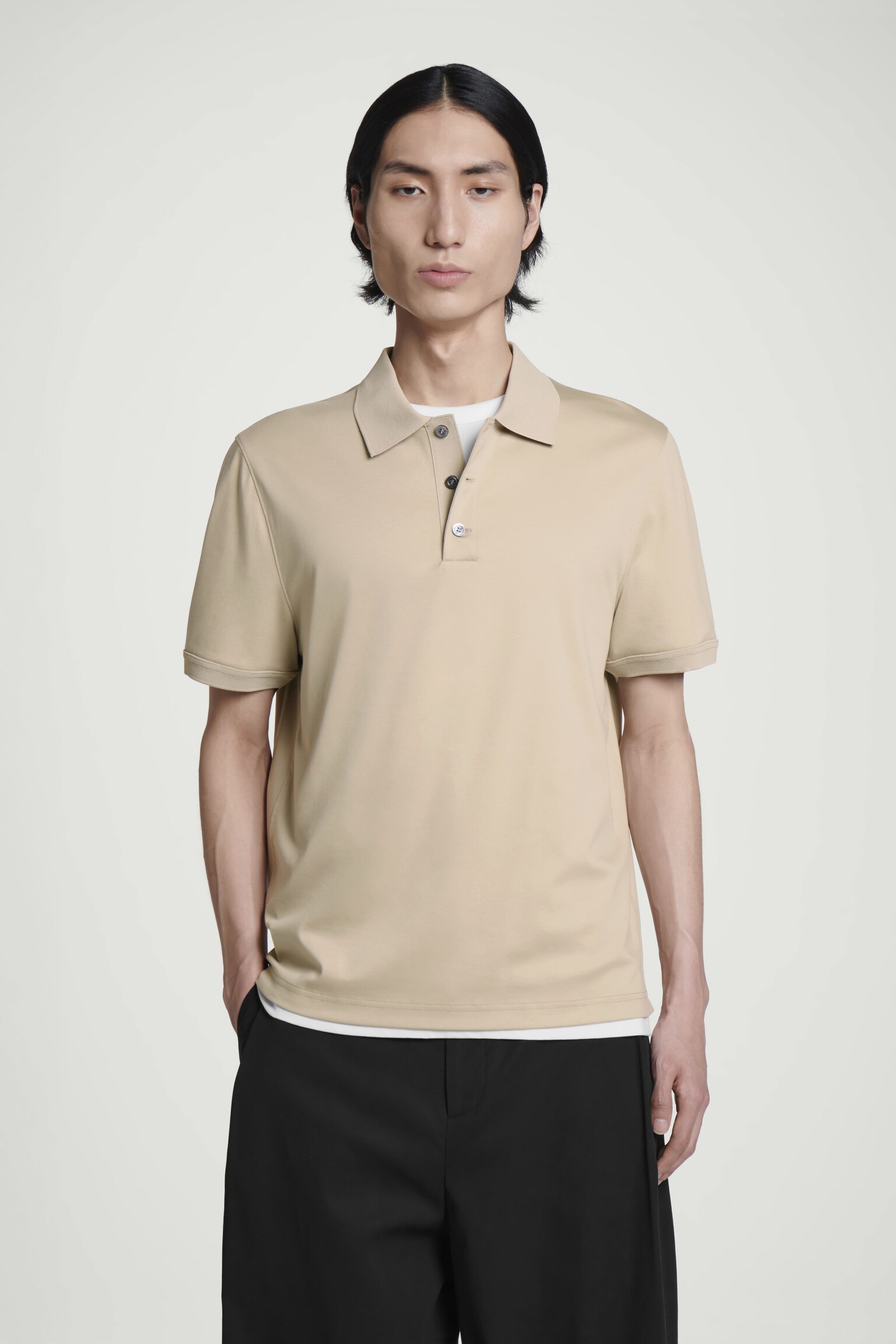 POLO IN COTONE MERCERIZZATO TAGLIO REGOLARE - TALPA/BLU NAVY