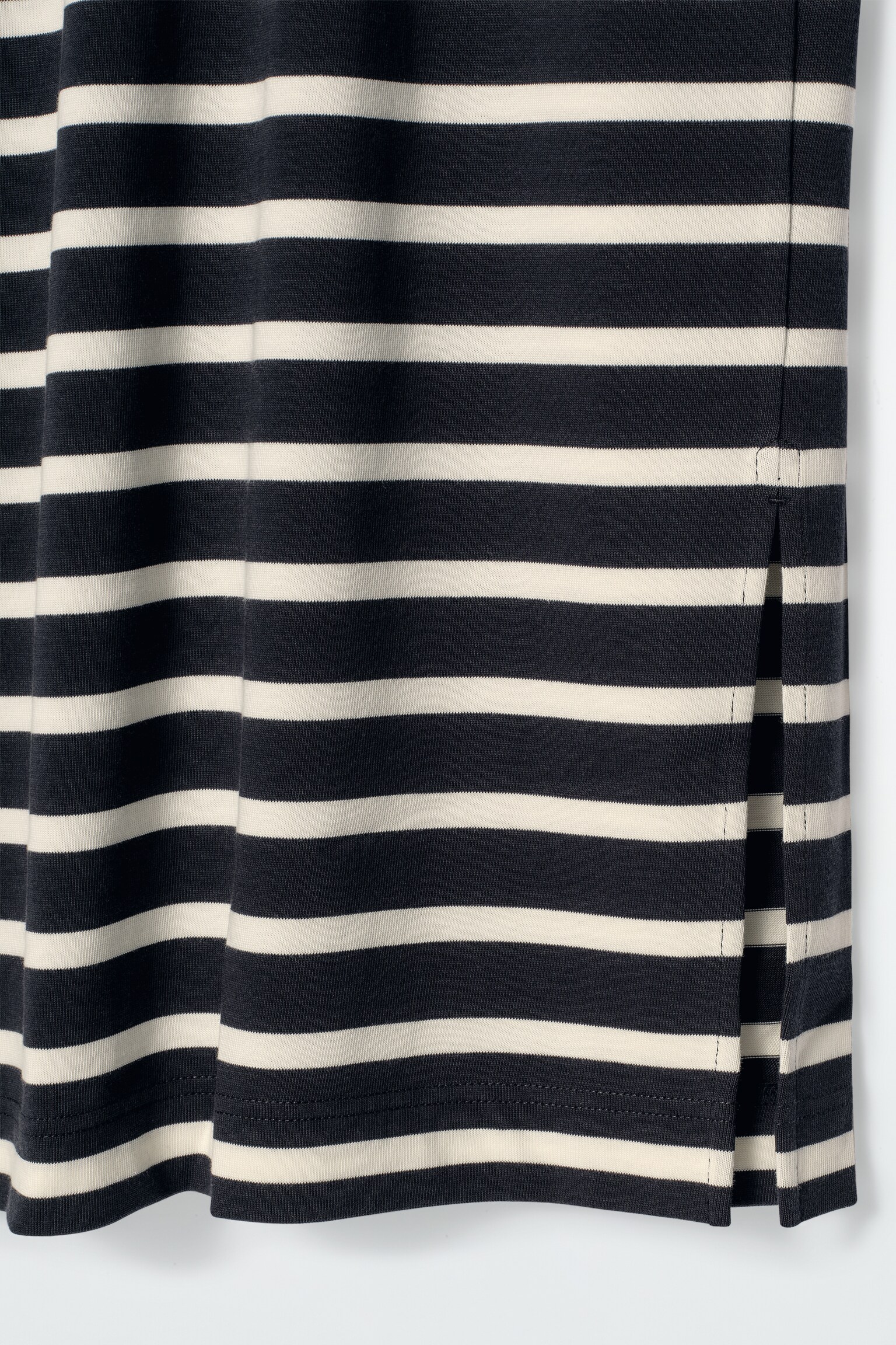 ABITO MIDI A COLONNA IN JERSEY - BLU NAVY / RIGHE/NERO - 6