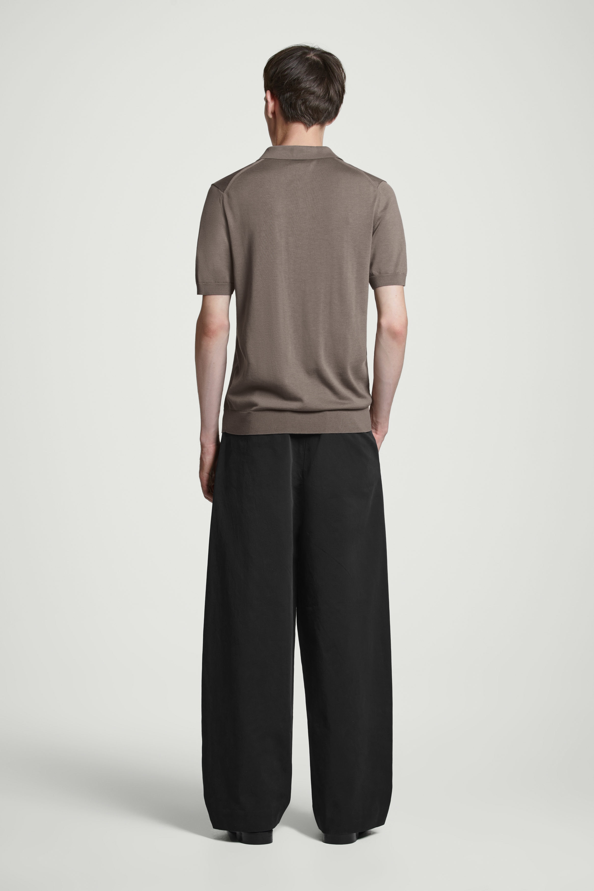 COS コス スリム コットンシルク ニットポロシャツ ダークグリーン KNITTED SILK POLO SHIRT ニットシルクポロシャツ｜COS コス