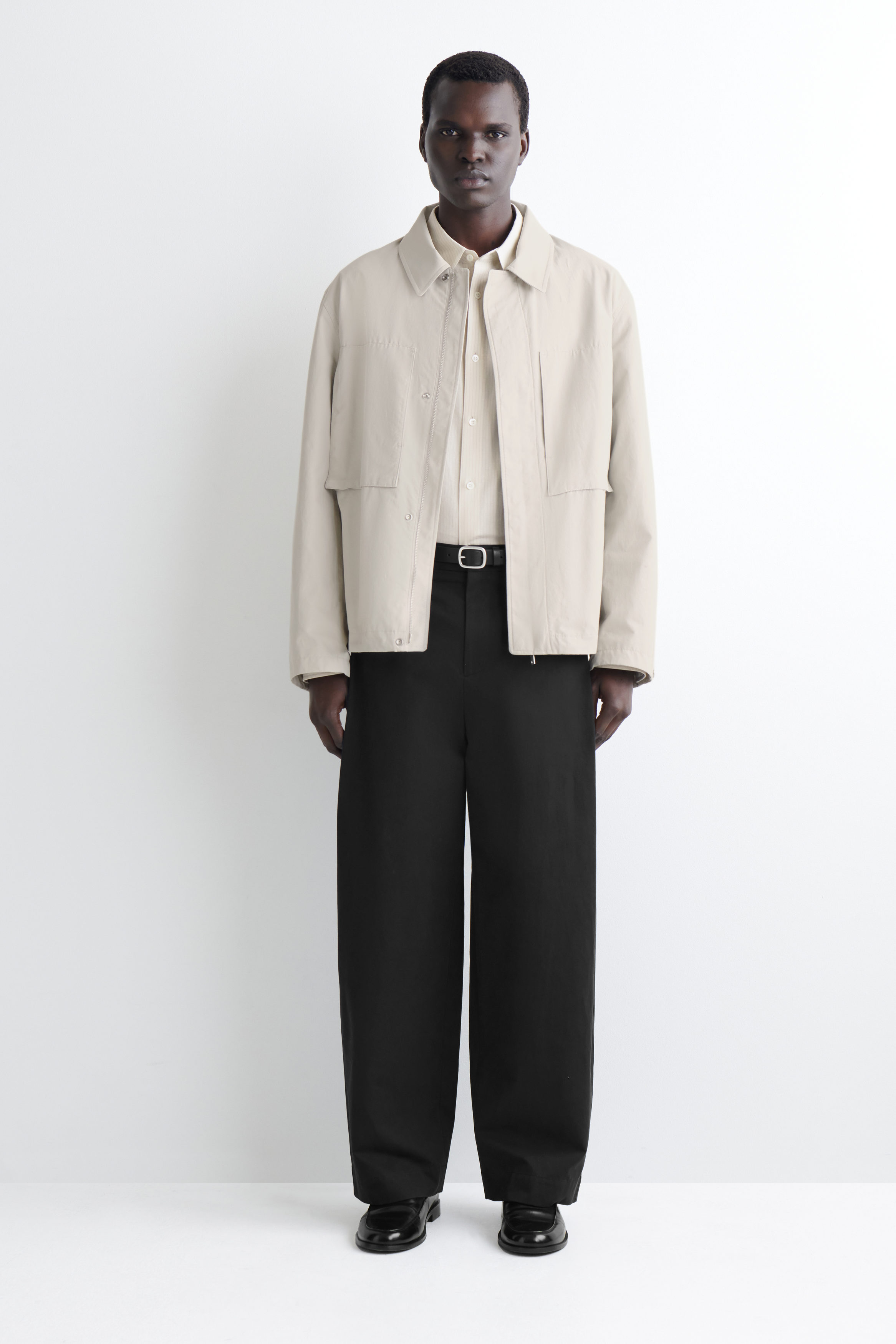 PLEATED COTTON RELAXED-FIT WIDE-LEG TROUSERS - BLACK | COS GB PLEATED COTTON RELAXED-FIT WIDE-LEG TROUSERS - BLACK | COS GB