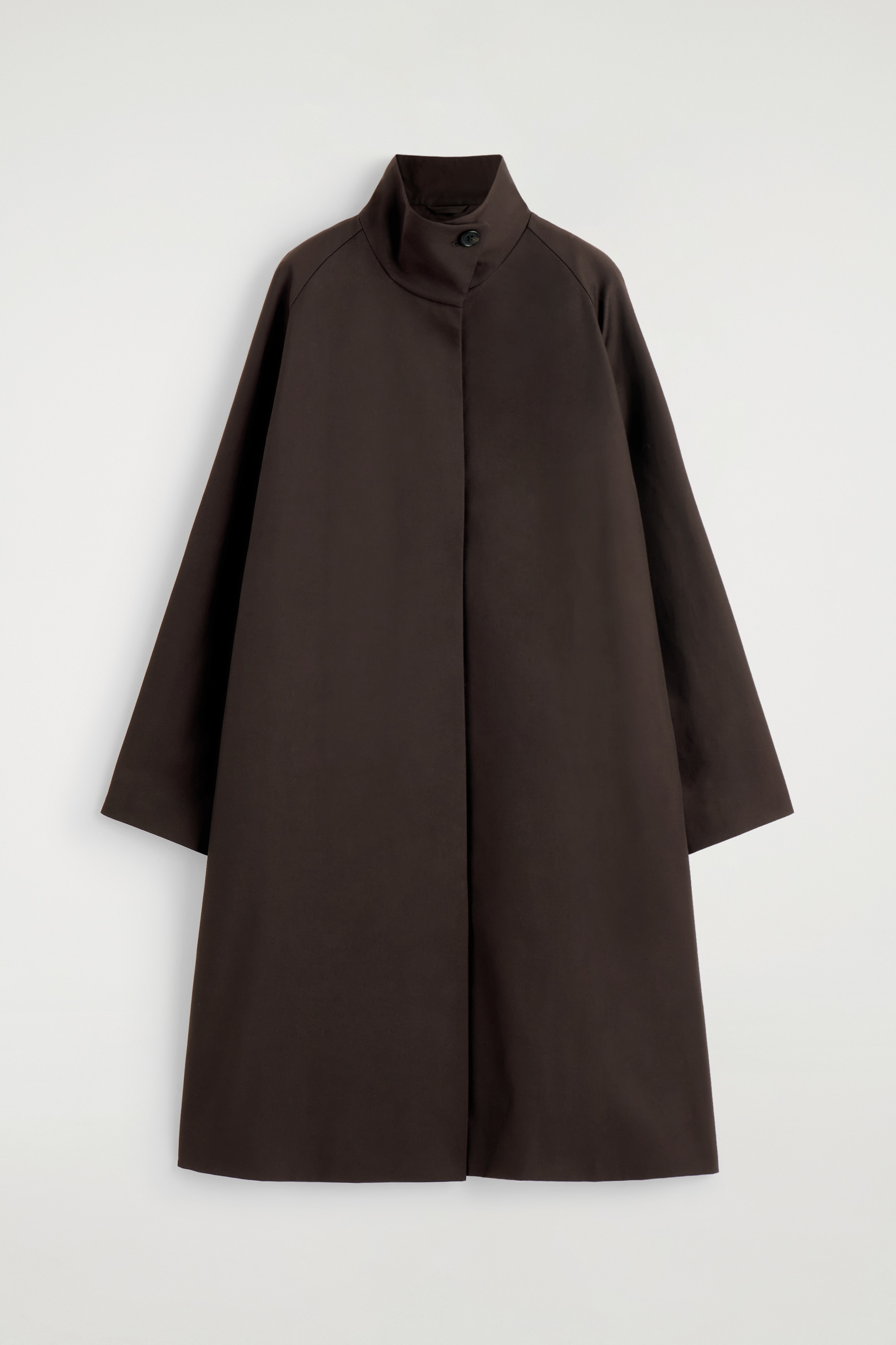 MANTEAU OVERSIZE À COL CHEMINÉE - BRUN FONCÉ
