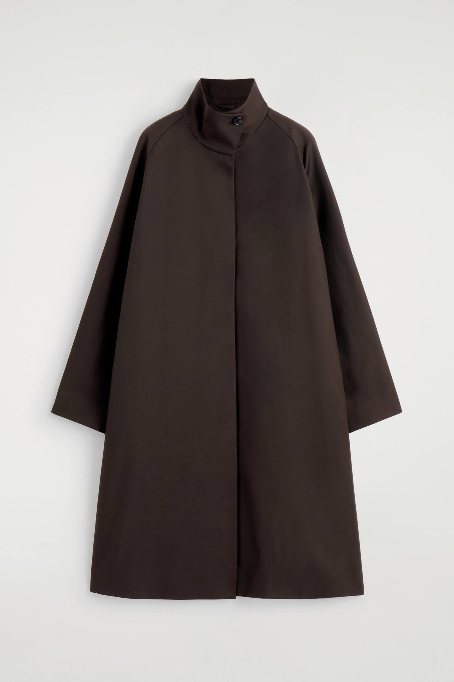 CAPPOTTO OVERSIZE CON COLLO A IMBUTO - MARRONE SCURO - 2