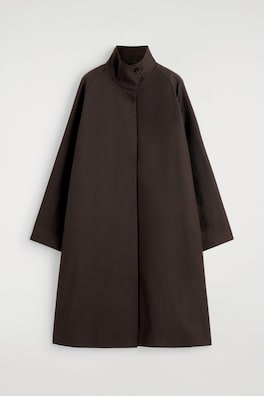 OVERSIZED mock-NECK COAT — DARK BROWN 6