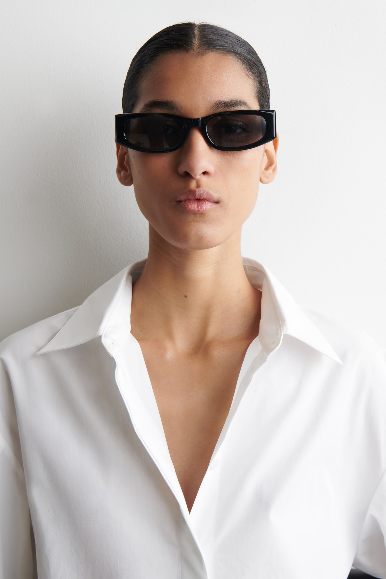 CHEMISE HABILLÉE EN COTON - BLANC/BLEU MARINE - 6