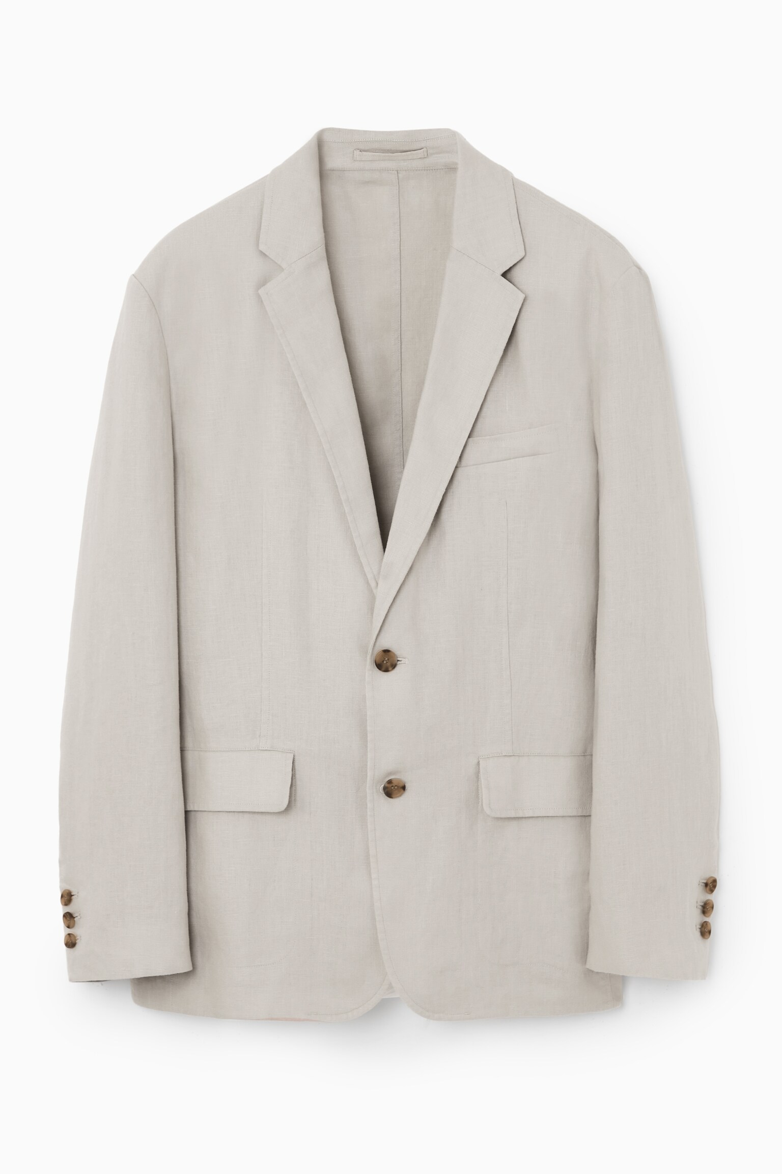 UNSTRUCTURED LINEN BLAZER - STONE/DARK NAVY/GREY / PINSTRIPE