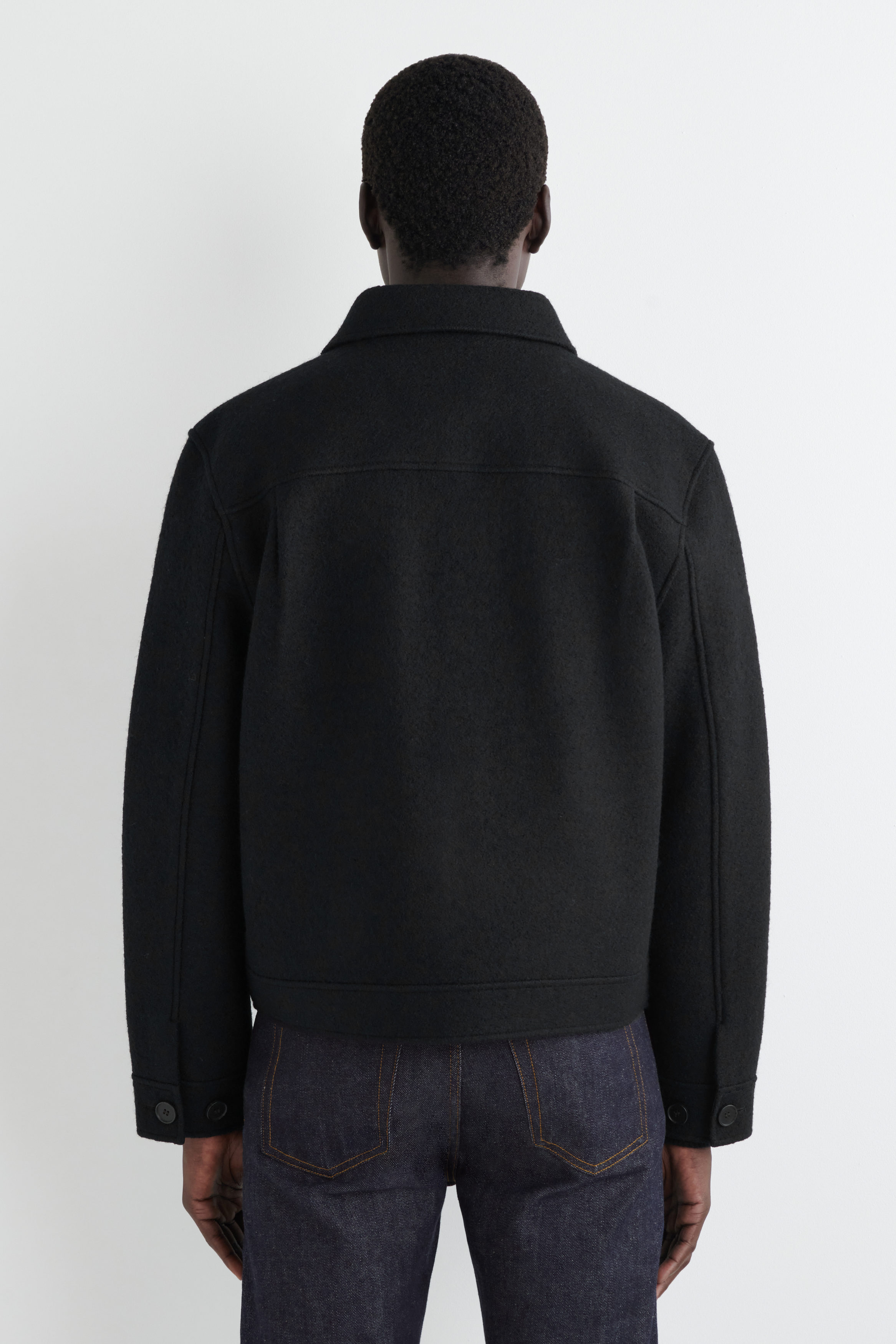 BOILED-WOOL JACKET - BLACK | COS