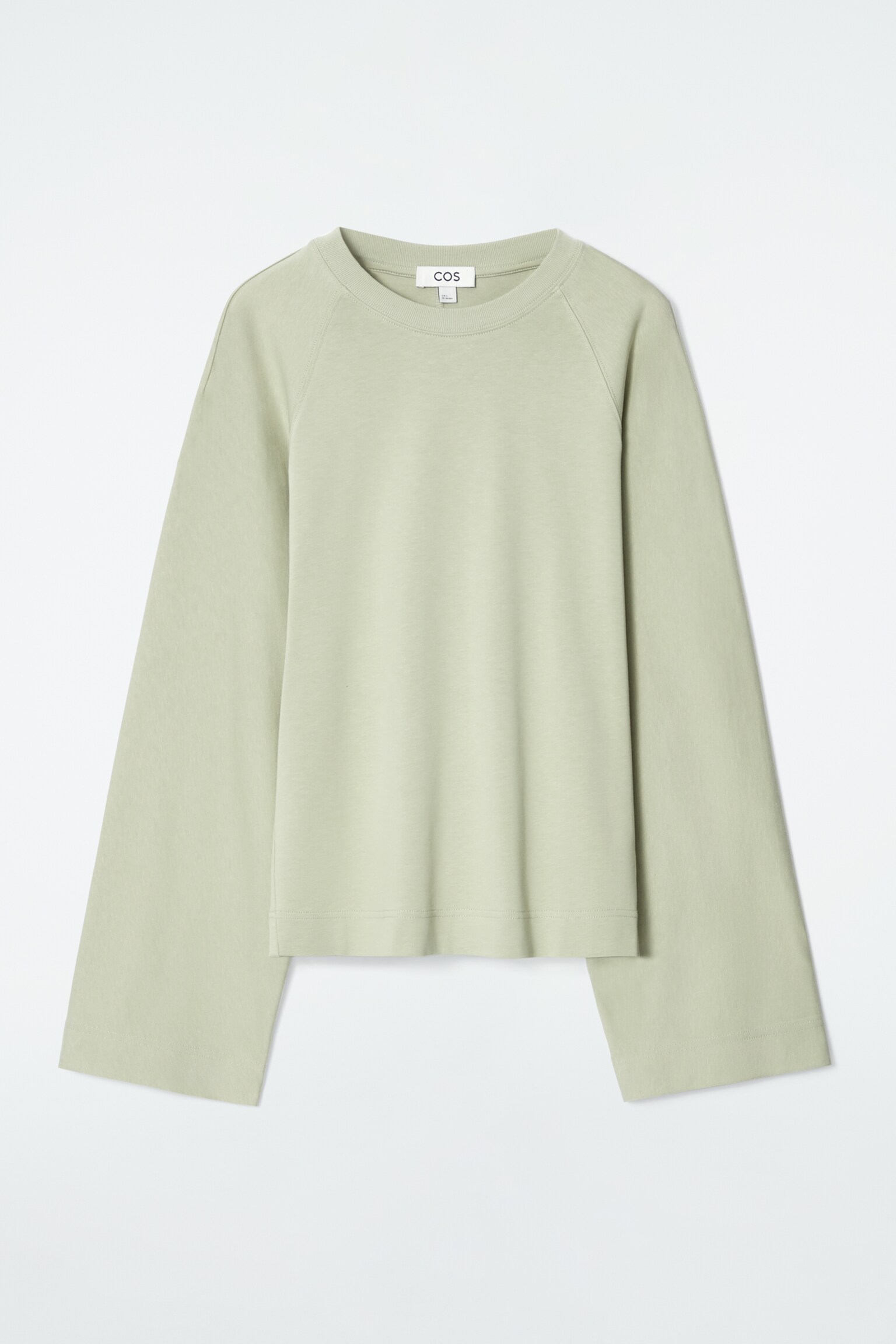 CAMISETA BOXY DE MANGA LARGA - VERDE SALVIA - 2