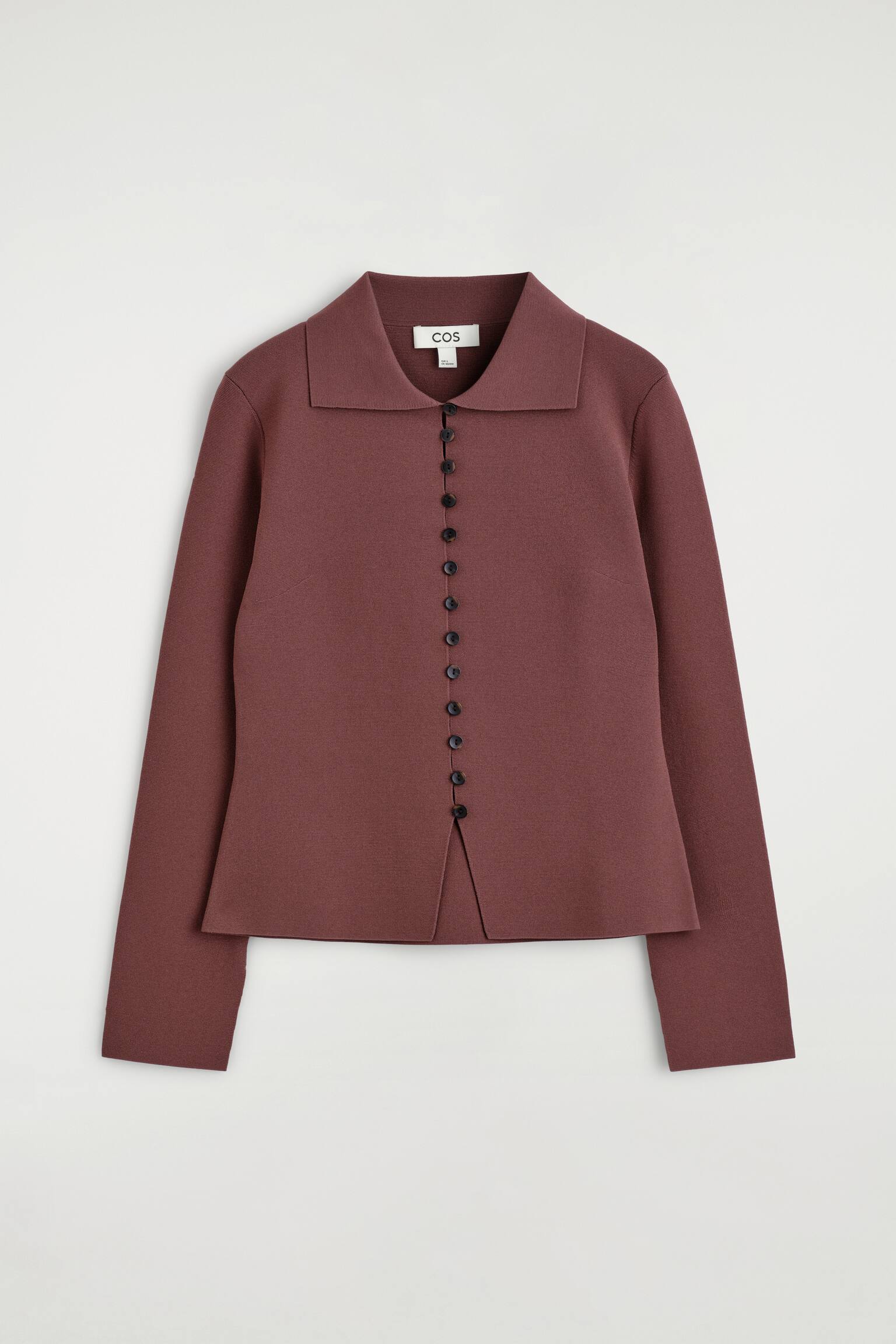 WAISTED MILANO-KNIT CARDIGAN - חום/חום כהה - 1