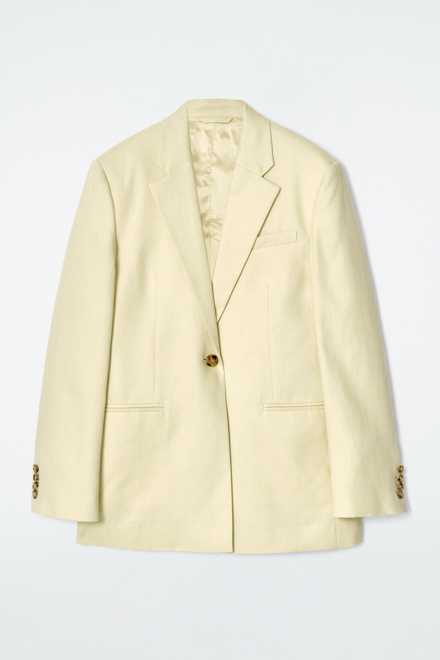 BLAZER LONG REGULAR EN LIN MÉLANGÉ - JAUNE BEURRE - 2