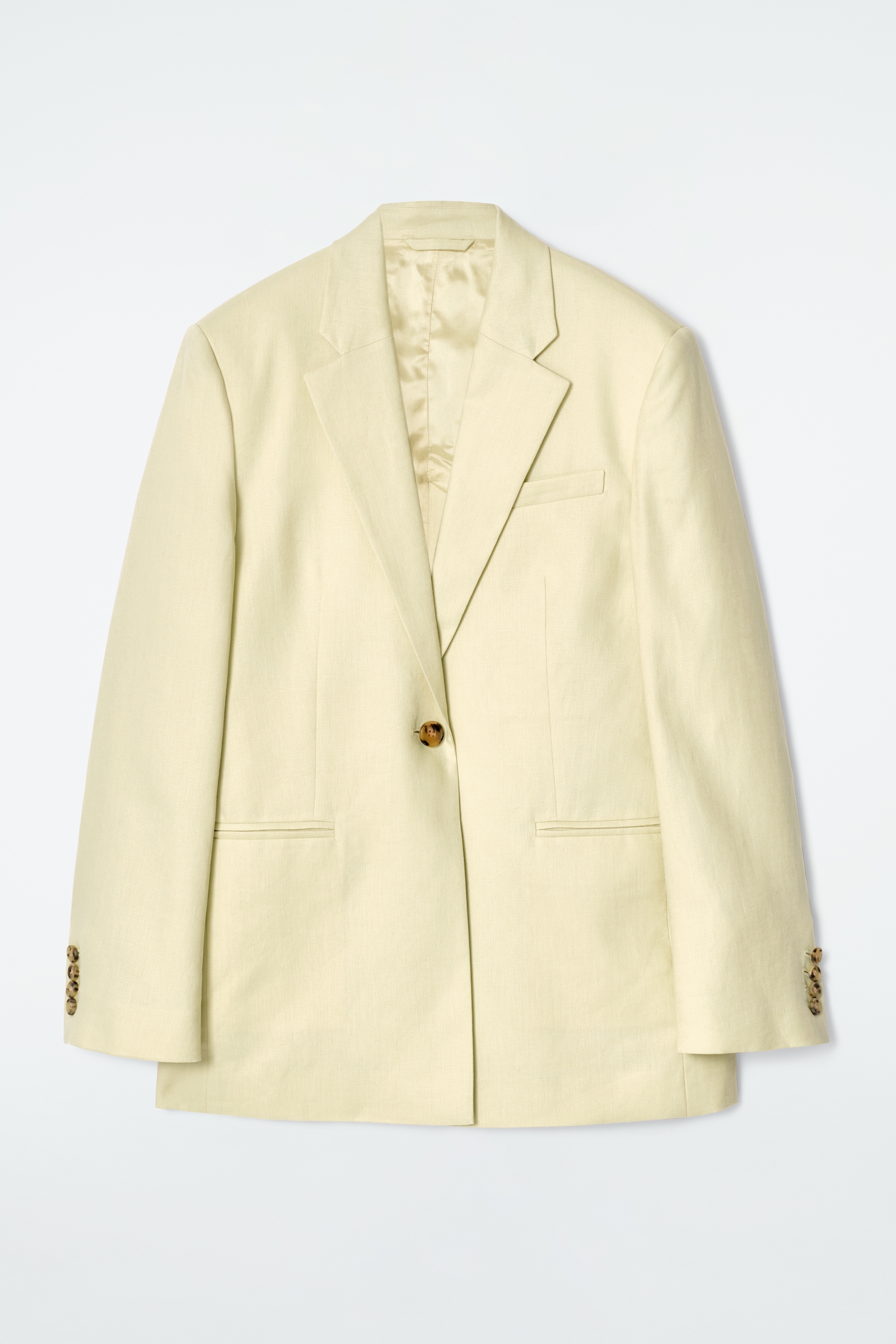 View larger image: LONGLINE LINEN BLAZER - BUTTER YELLOW - Ladies | H&M GB 7
