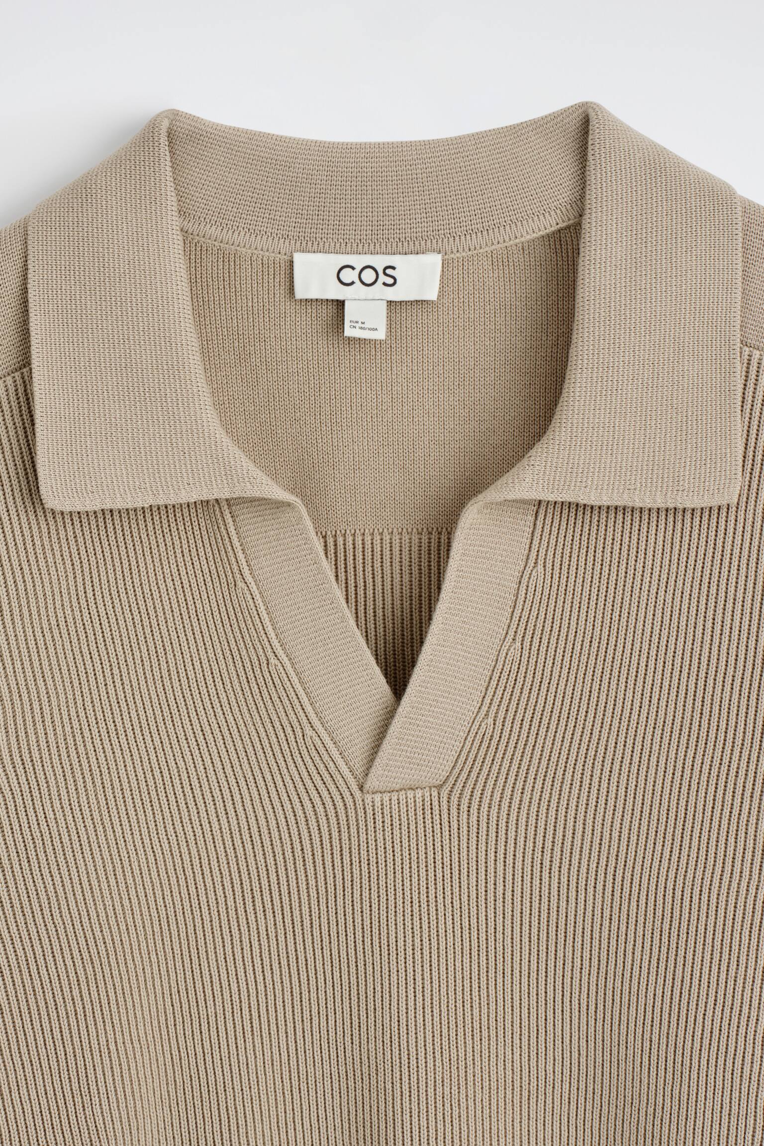 COTTON POLO JUMPER - BEIGE/NAVY - 8