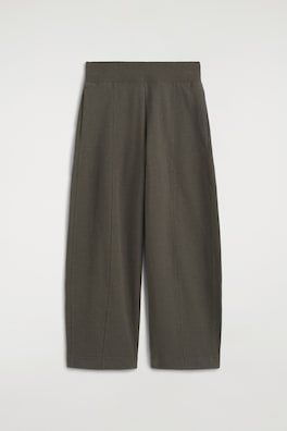 COTTON BARREL-LEG JOGGERS — BROWN 7