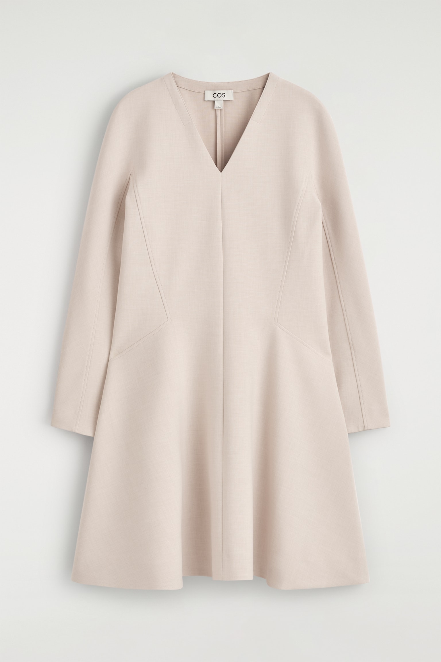 ELEGANTES MINIKLEID MIT V-AUSSCHNITT - BEIGE - 2