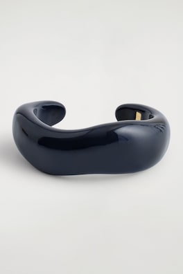 CHUNKY CURVED BANGLE — DARK BLUE 2