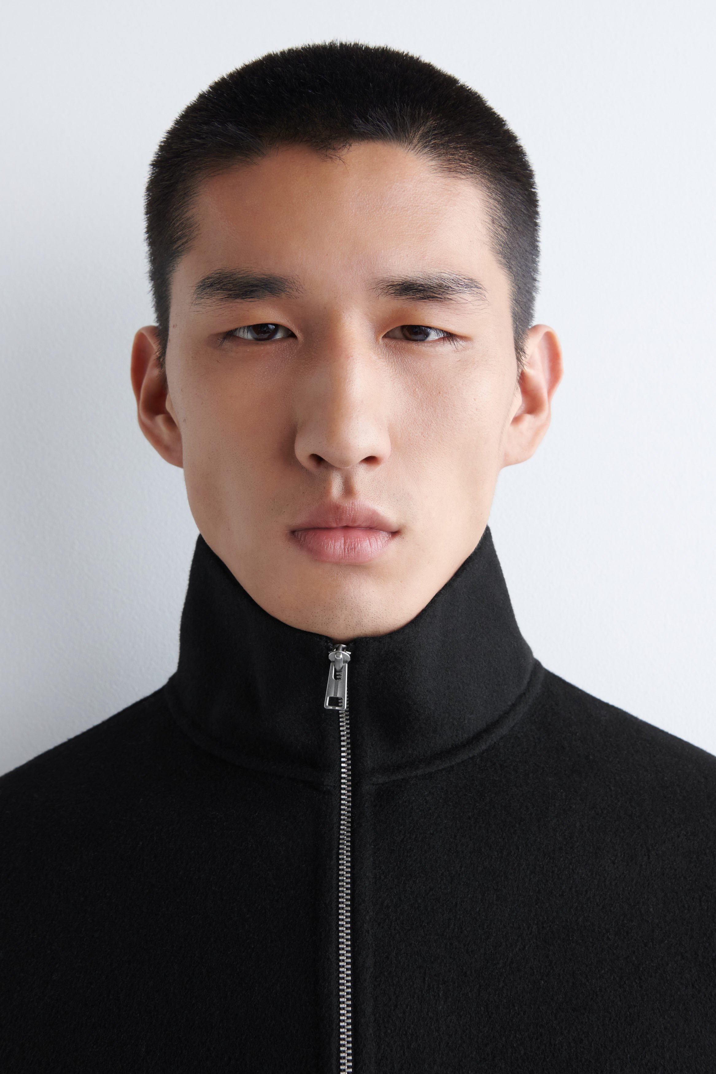 DOUBLE-FACED WOOL ZIP-UP SWEATSHIRT - BLACK | COS US