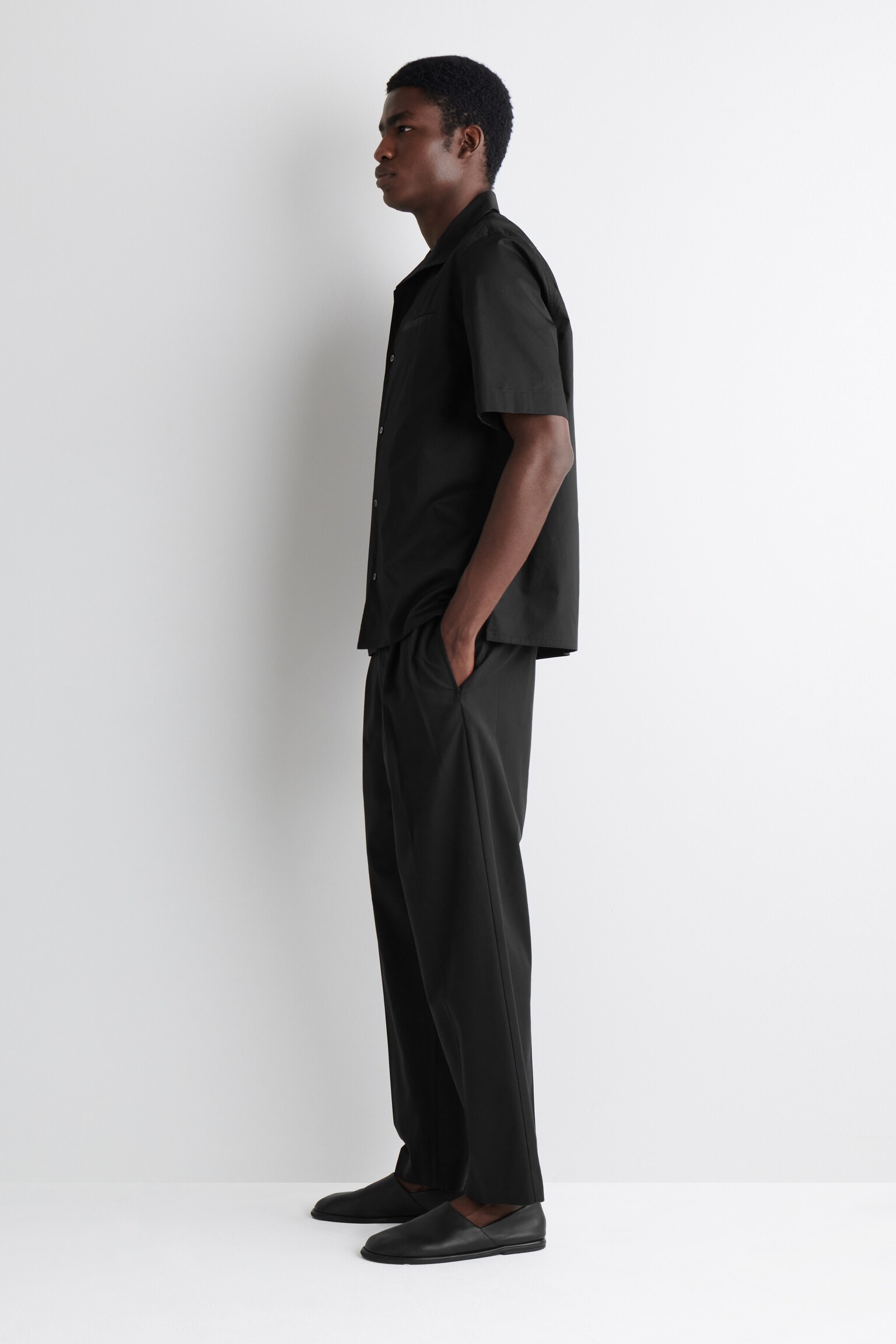 CHEMISE RESORT EN COTON PIMA - NOIR - 6