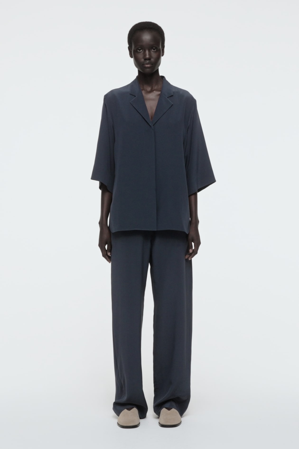 CAMP-COLLAR SILK SHIRT