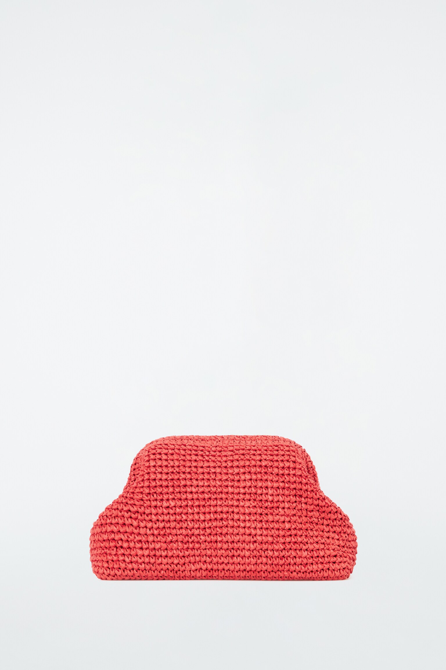 FRAMED CLUTCH - RAFFIA - RED