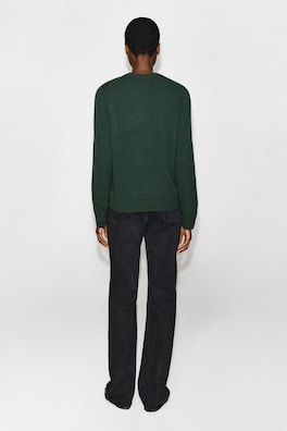 PURE CASHMERE CREW-NECK SWEATER — FOREST GREEN 3