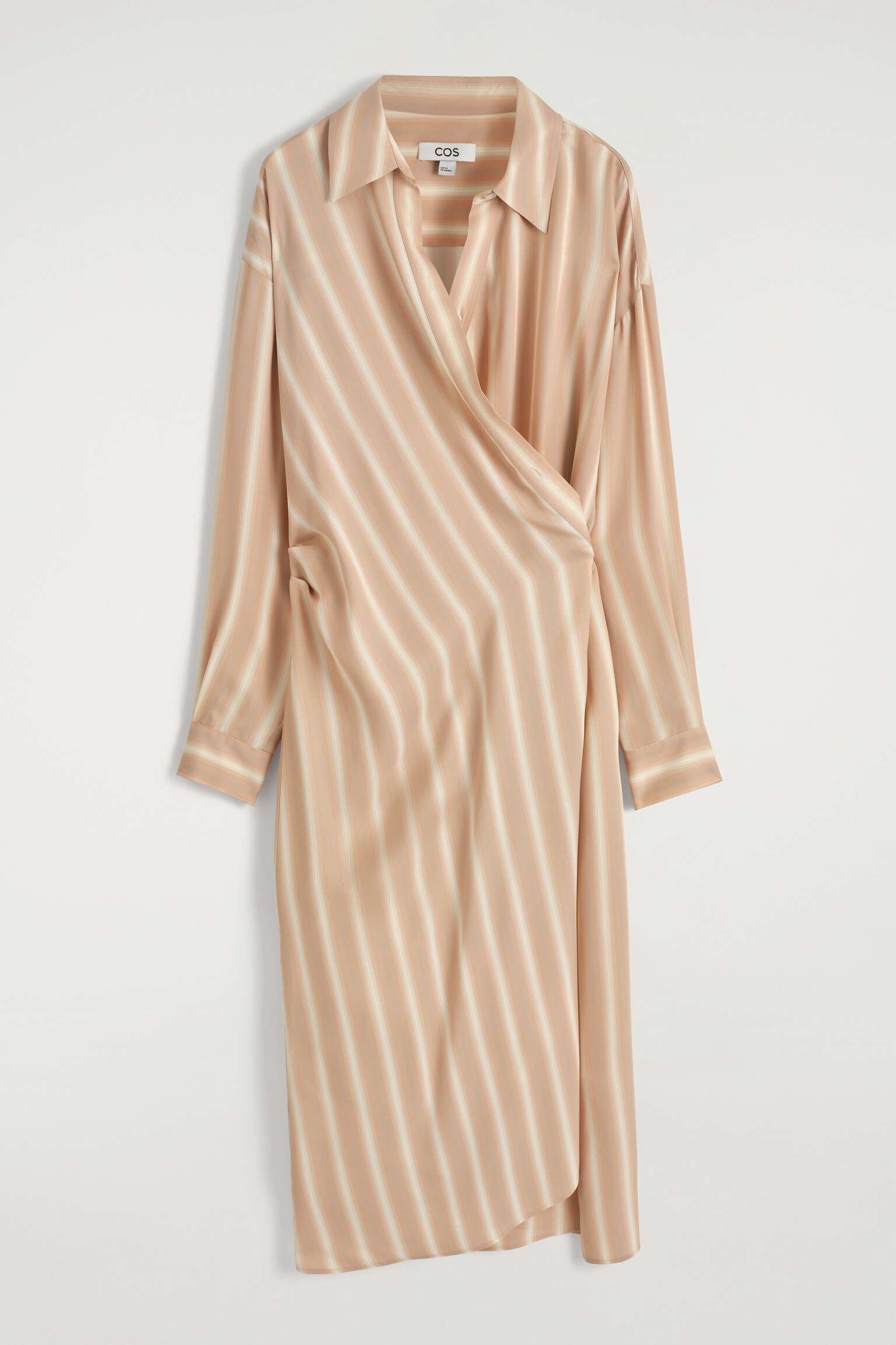VESTIDO CAMISERO MIDI CRUZADO - ROSA/RAYAS/VERDE CLARO - 2