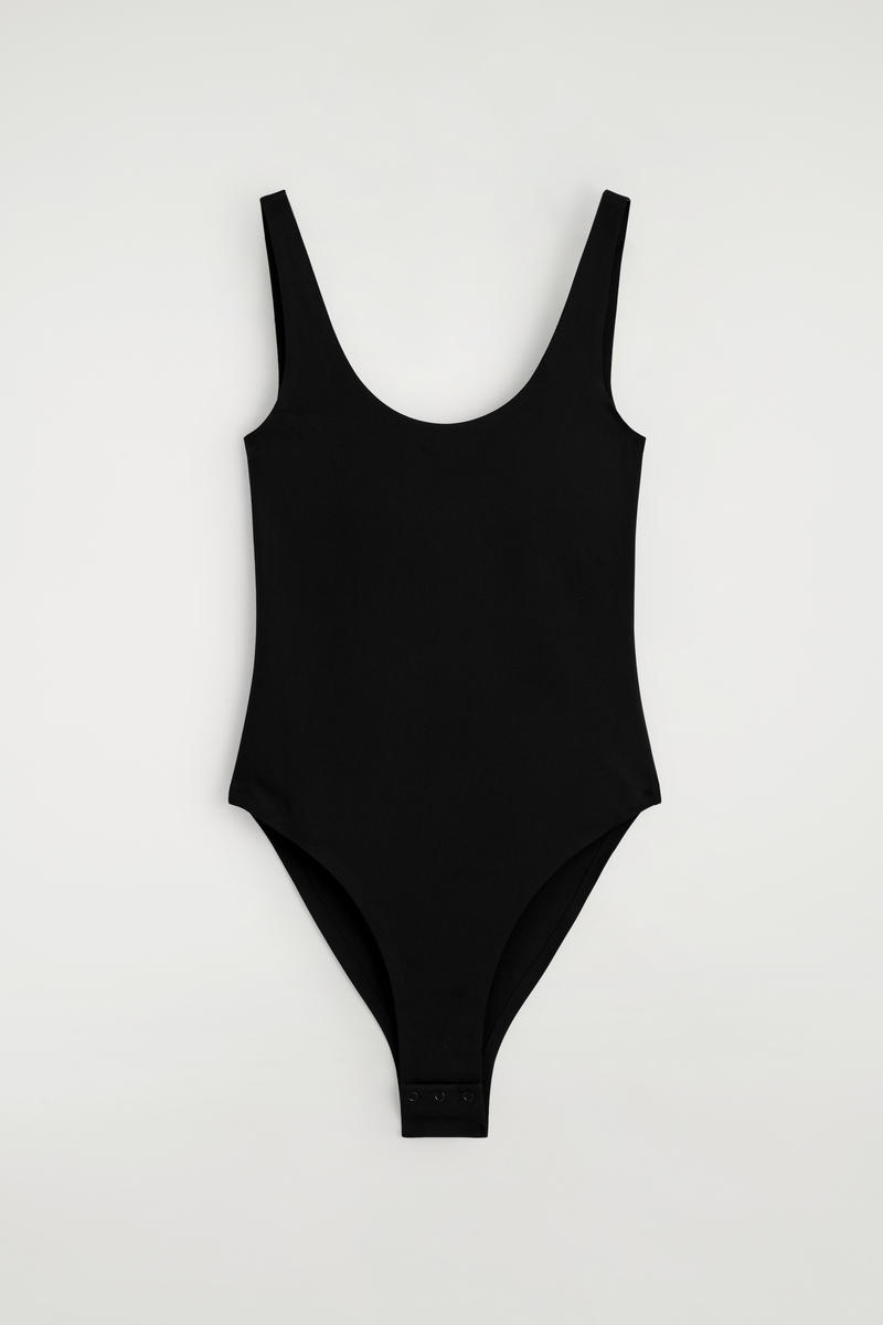 Cos Interlock Jersey Bodysuit In Black