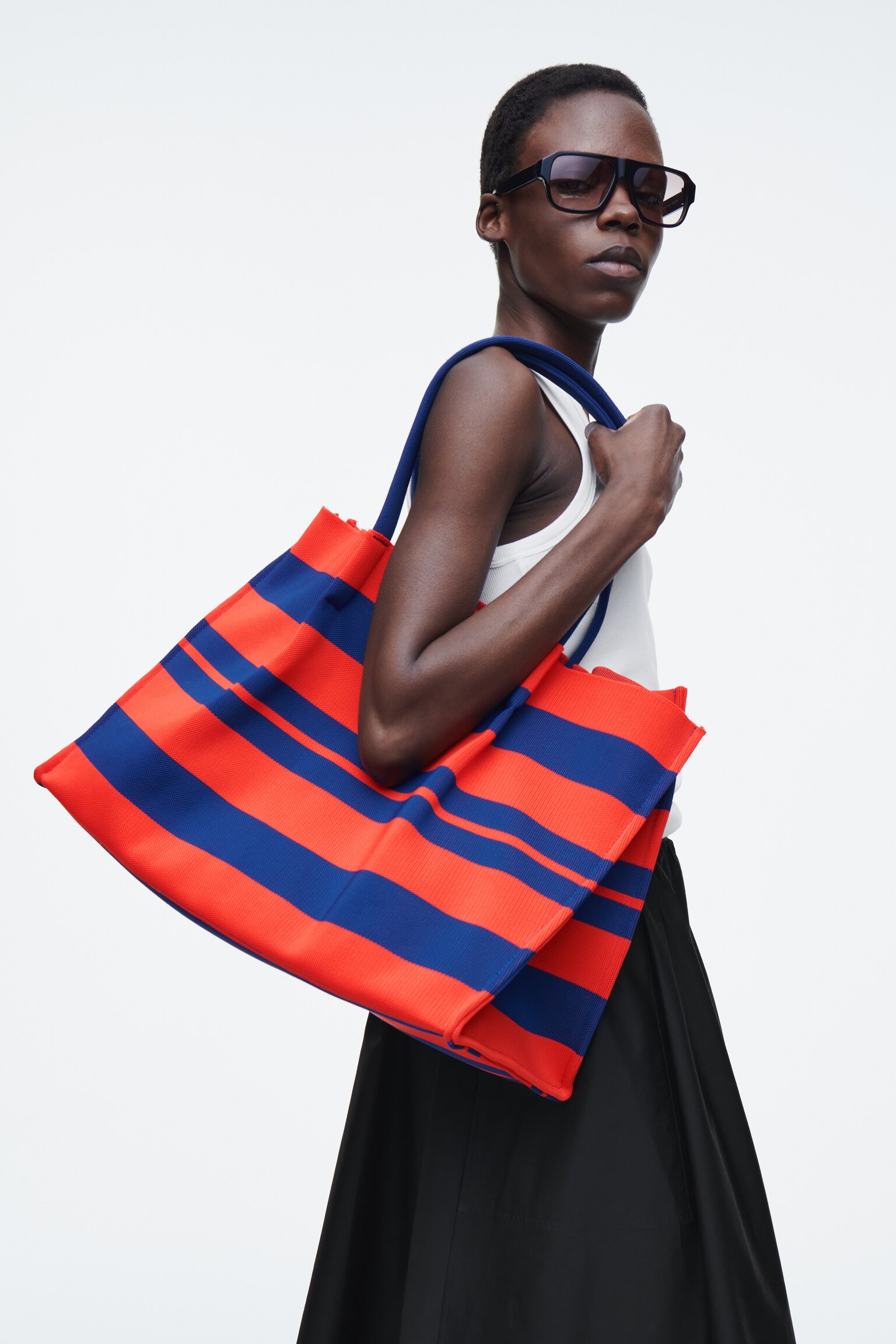 BOLSO TOTE DE RAYAS - ROJO / AZUL / RAYAS - 4