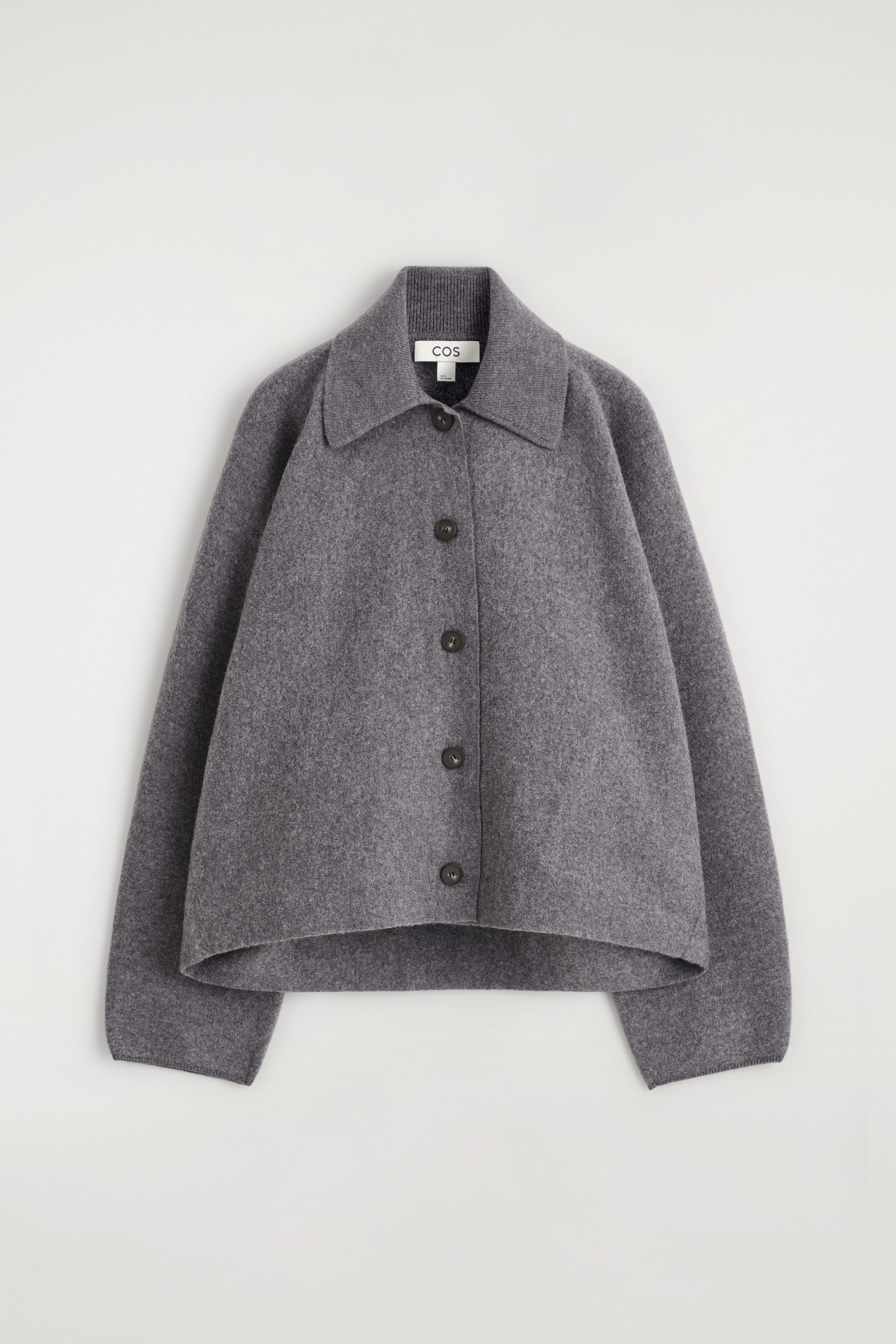 SCULPTED MERINO WOOL JACKET - GRAY MÉLANGE | COS