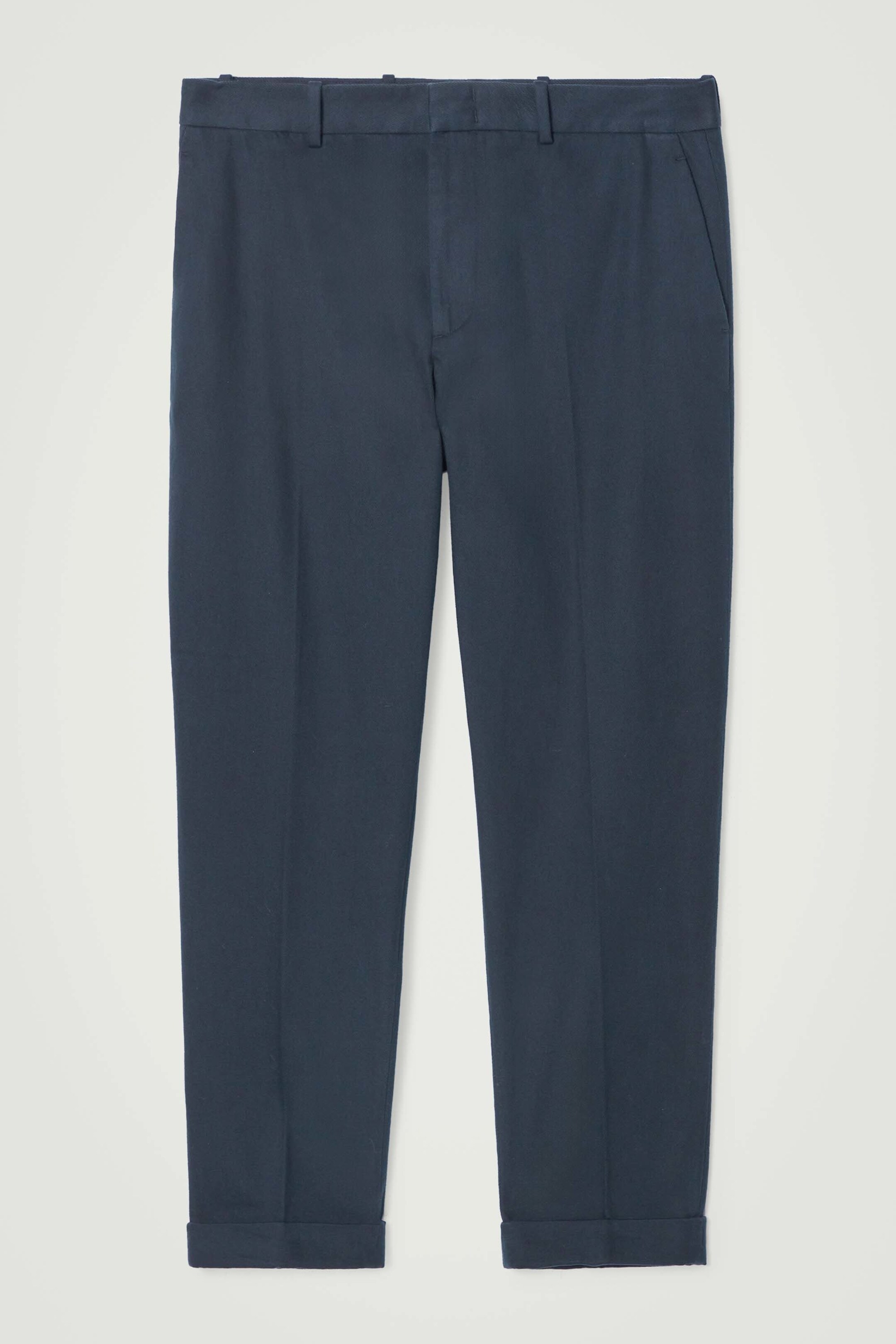 Agrandir l'image: PANTALON FUSELÉ À REVERS SERGÉ DE LAINE - BLEU MARINE - HOMME | H&M CH 5