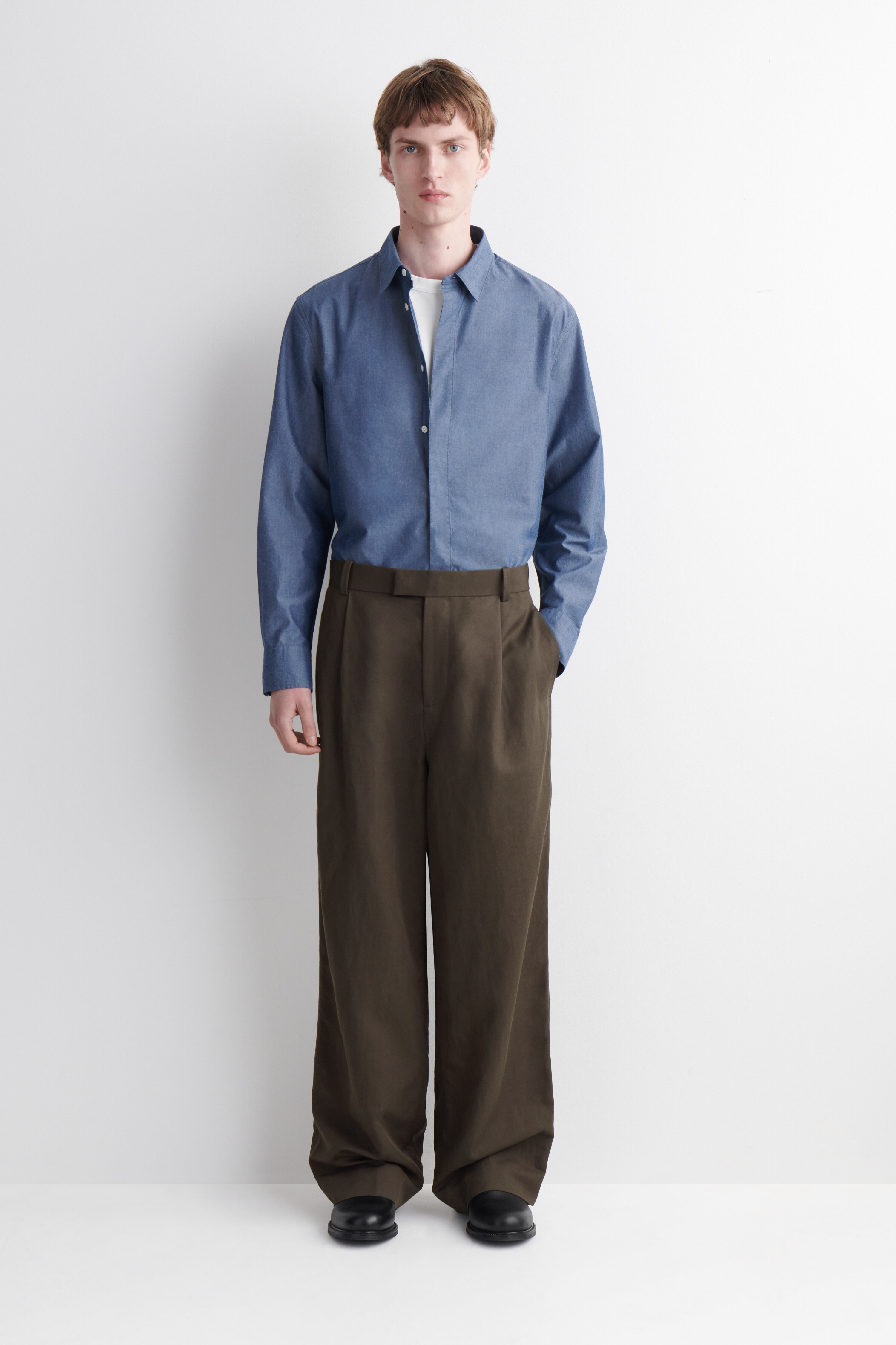 CHAMBRAY LONG-SLEEVE SHIRT