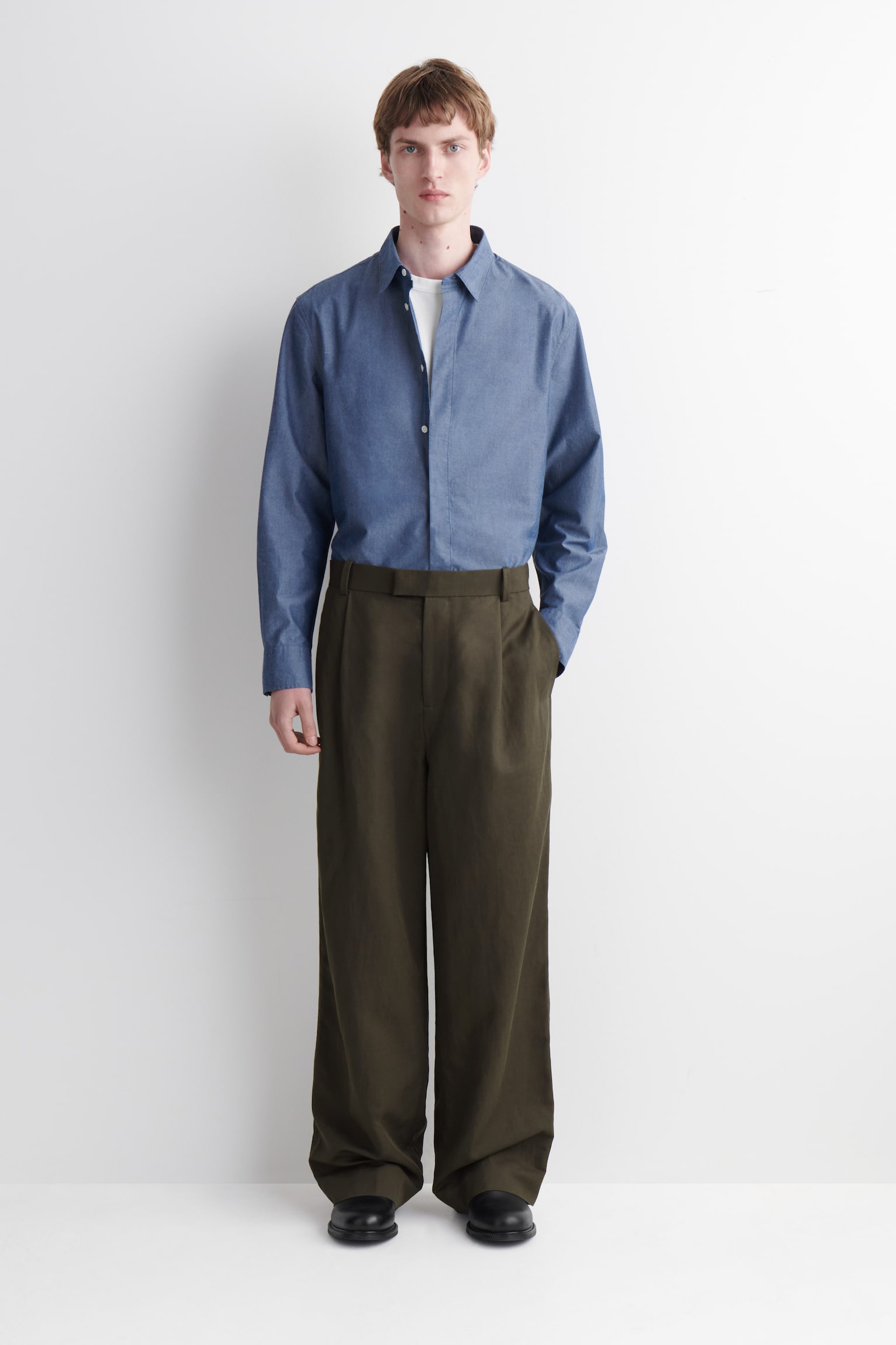 CHEMISE À MANCHES LONGUES EN CHAMBRAY - BLEU - 7