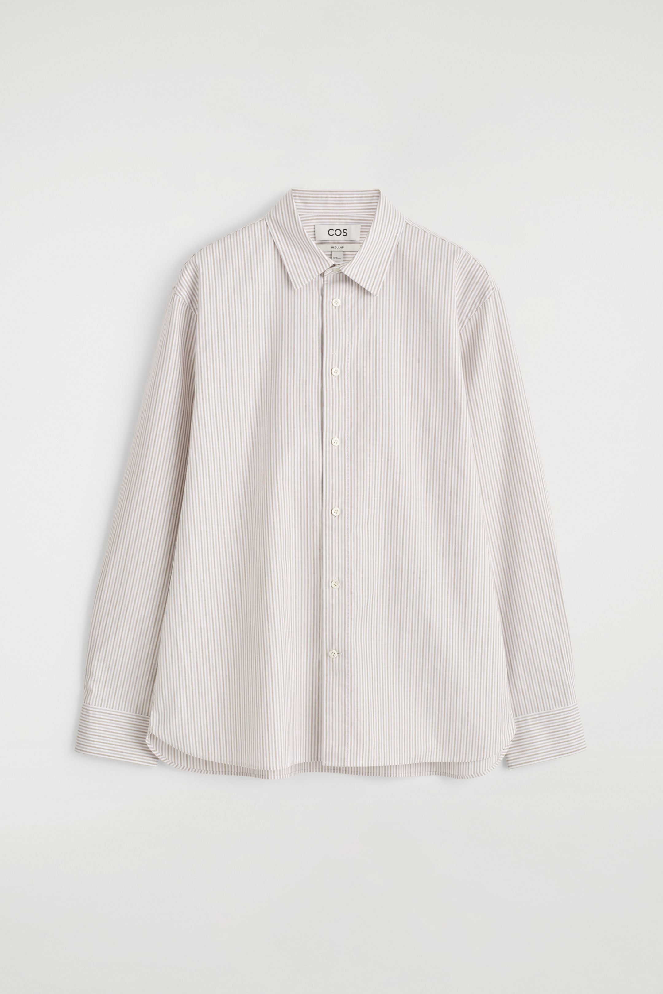 Grotere afbeelding bekijken: OXFORD KATOENEN OVERHEMD - BEIGE / WIT / GESTREEPT - HEREN | H&M NL 6
