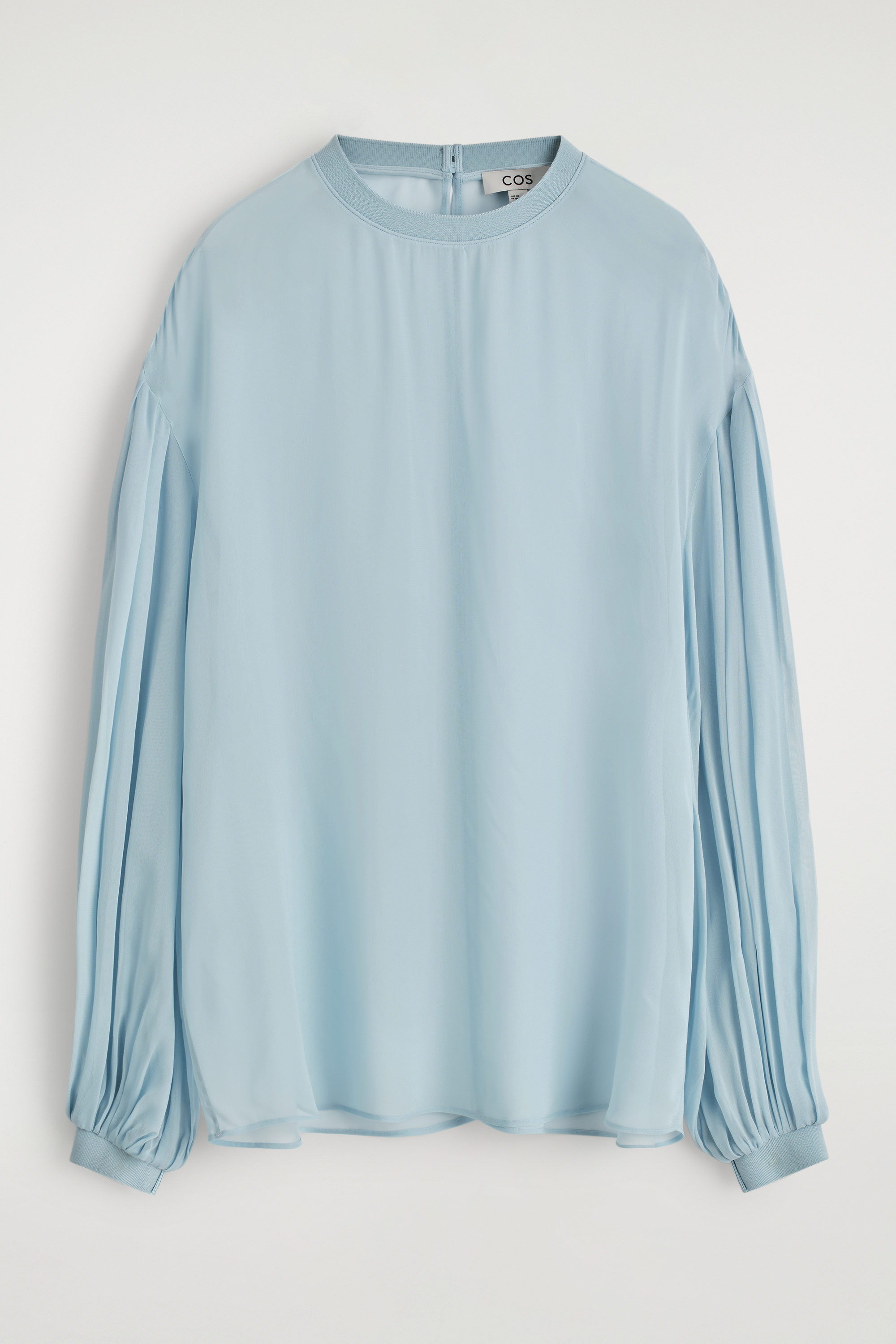 SHEER BALLOON-SLEEVE BLOUSE - SKY BLUE | COS
