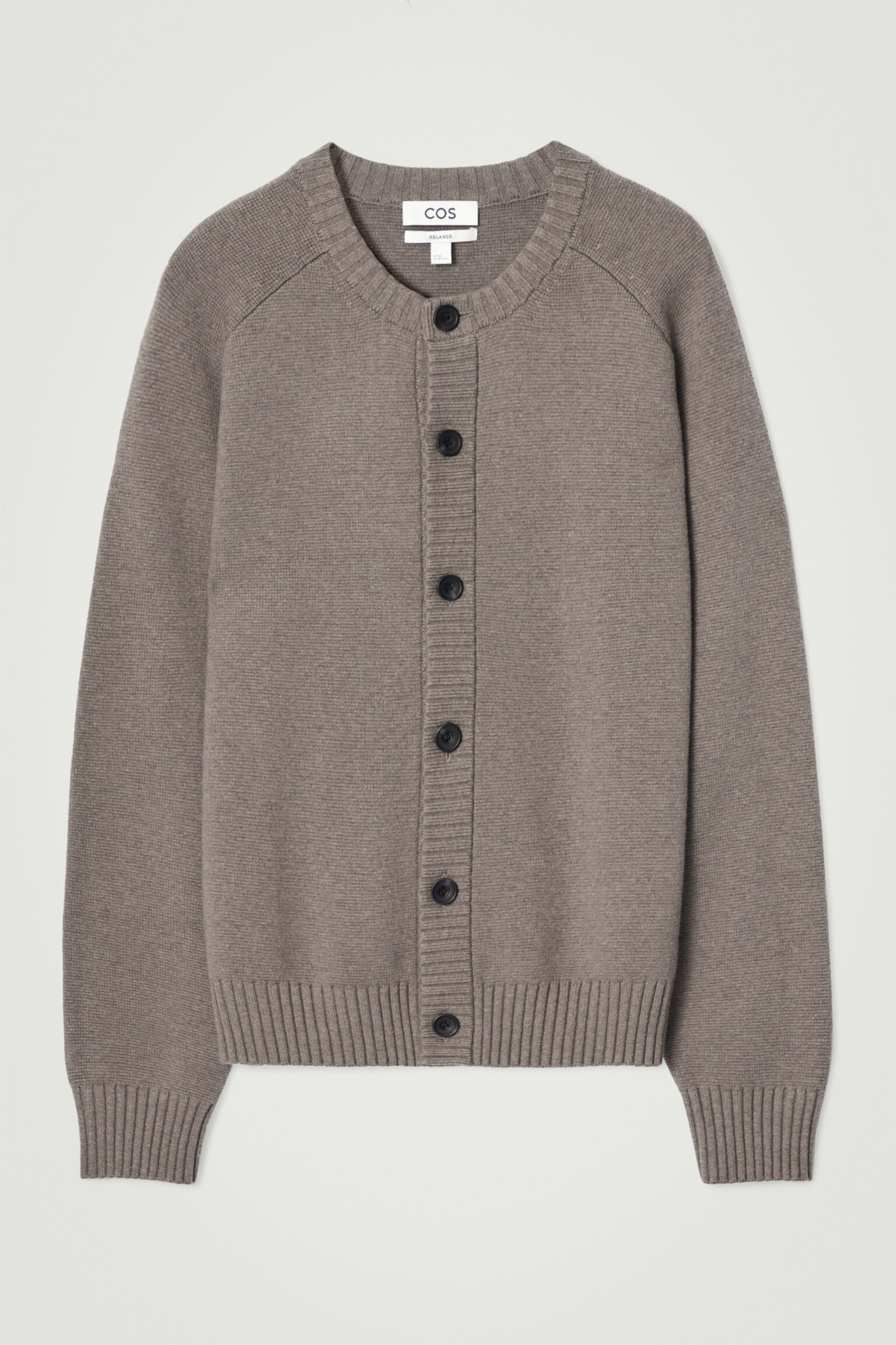 CARDIGAN À COL ROND EN LAINE MÉLANGÉE - TAUPE/NOIR - 2