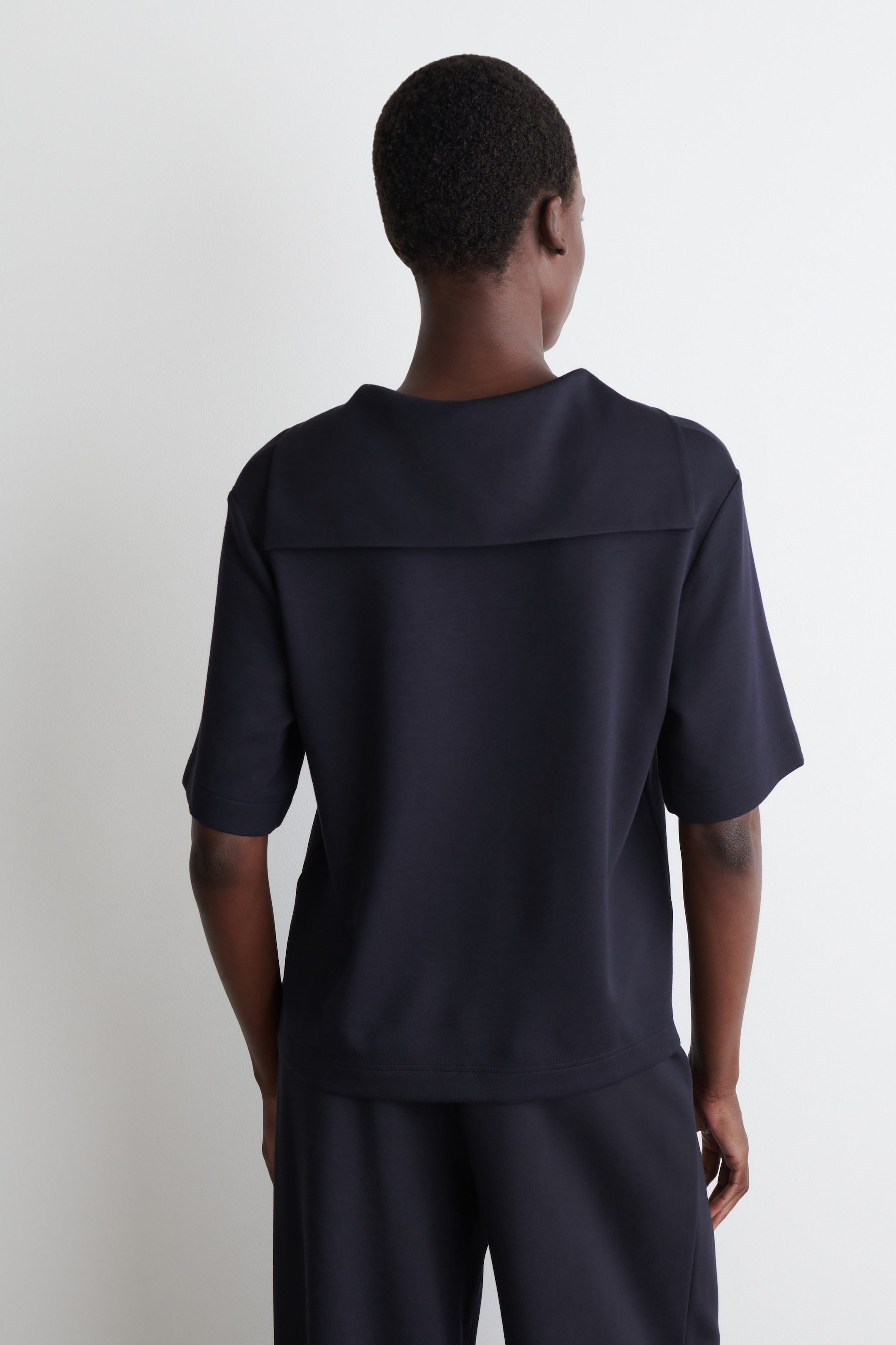 SAILOR-COLLAR JERSEY T-SHIRT