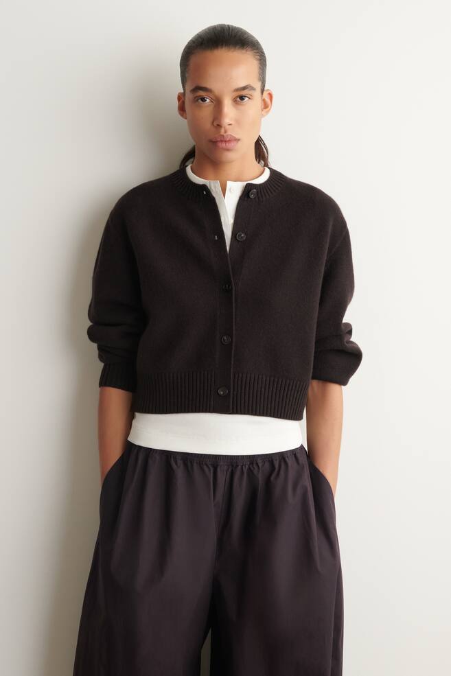 MERINO WOOL CARDIGAN - BRUIN/GRIJS MELANGE/KOBALTBLAUW/ZWART/Beige gemêleerd - 1